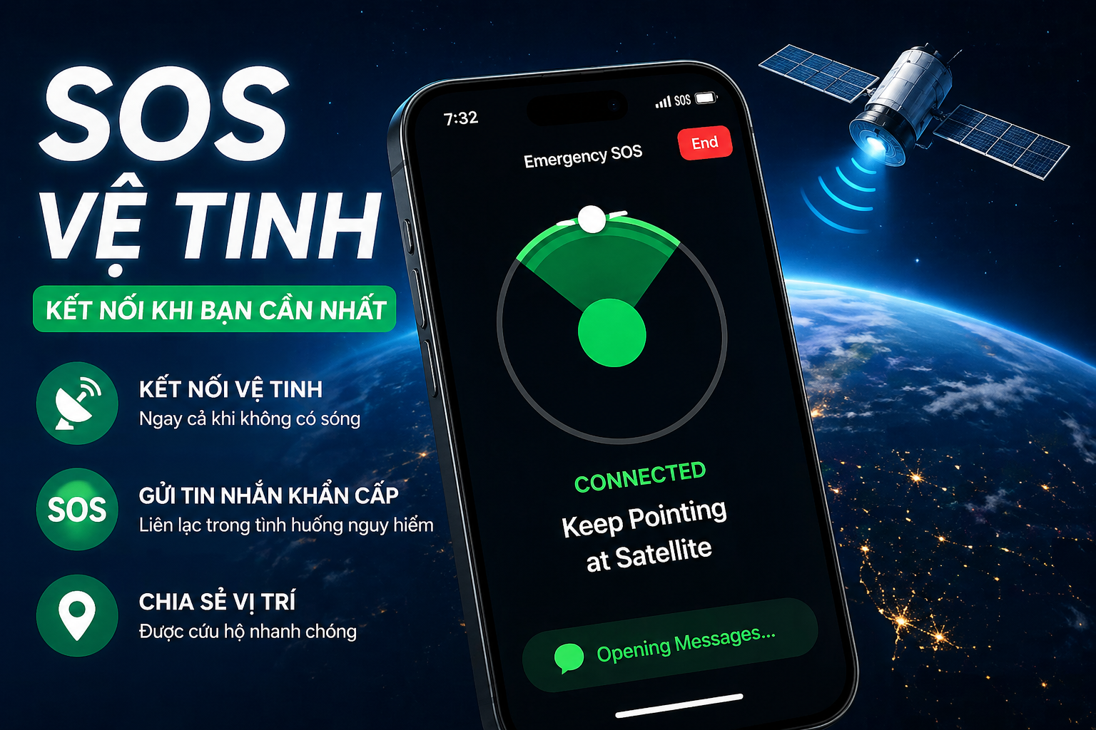 Apple dẫn đầu điện thoại vệ tinh: Xu hướng công nghệ 2030