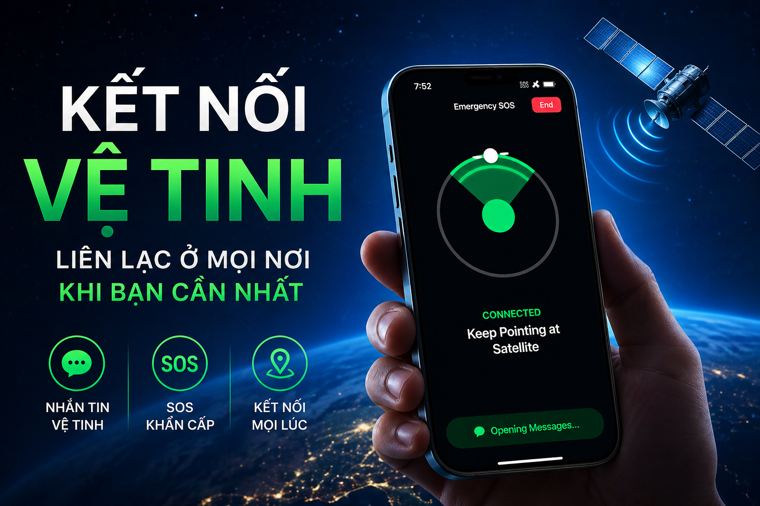 Apple dẫn đầu điện thoại vệ tinh: Xu hướng mới đến năm 2030