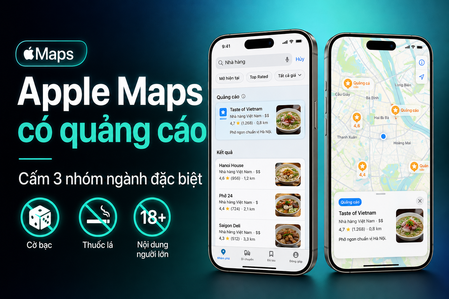 Apple Maps sắp có quảng cáo nhưng cấm 3 nhóm ngành đặc biệt