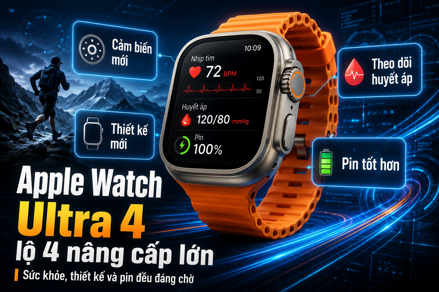 Apple Watch Ultra 4 có thể ra mắt với 4 nâng cấp lớn: Thiết kế mới, cảm biến mạnh hơn và pin tốt hơn