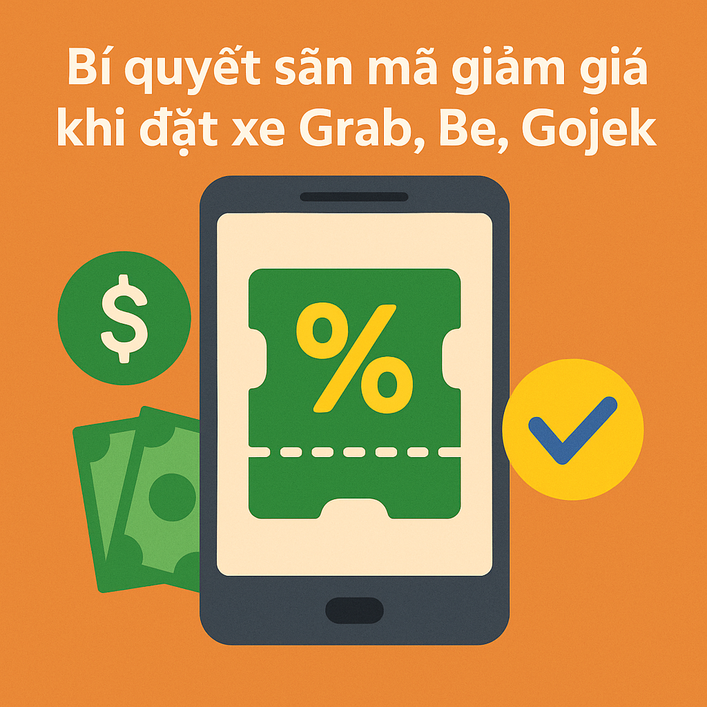 Bí quyết săn mã giảm giá khi đặt xe Grab, Be, Gojek