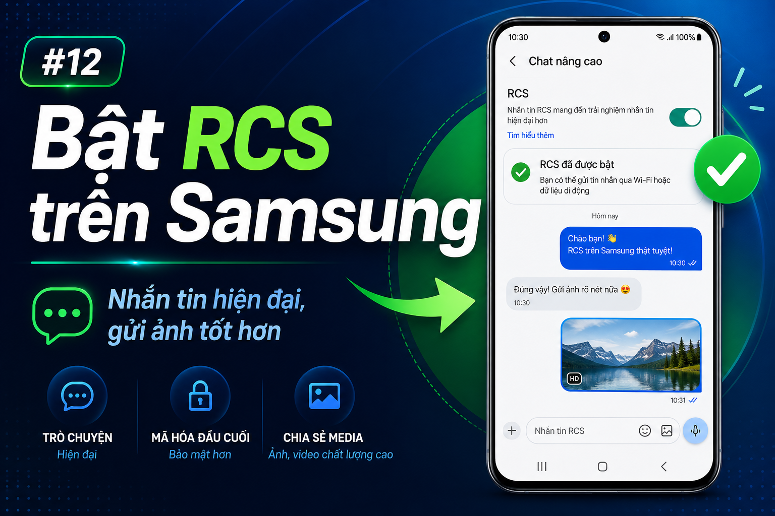 Cách bật RCS trên Google Messages cho điện thoại Samsung