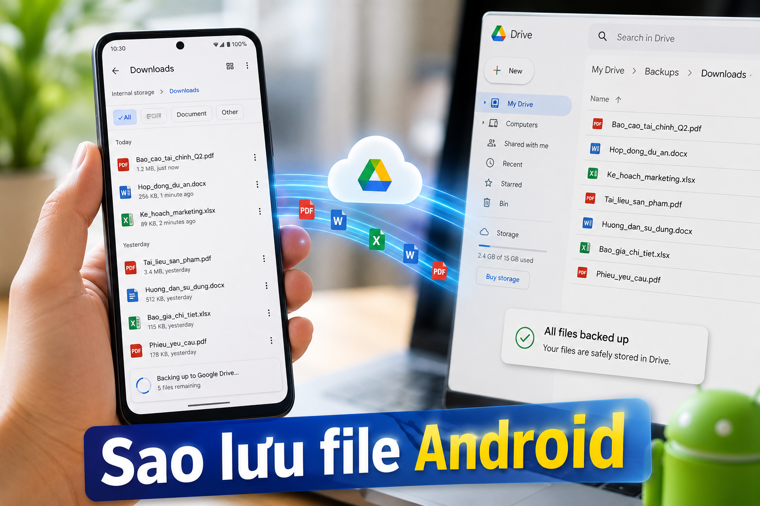 File trong thư mục Download không còn dễ mất: Cách bật sao lưu Documents Android lên Google Drive