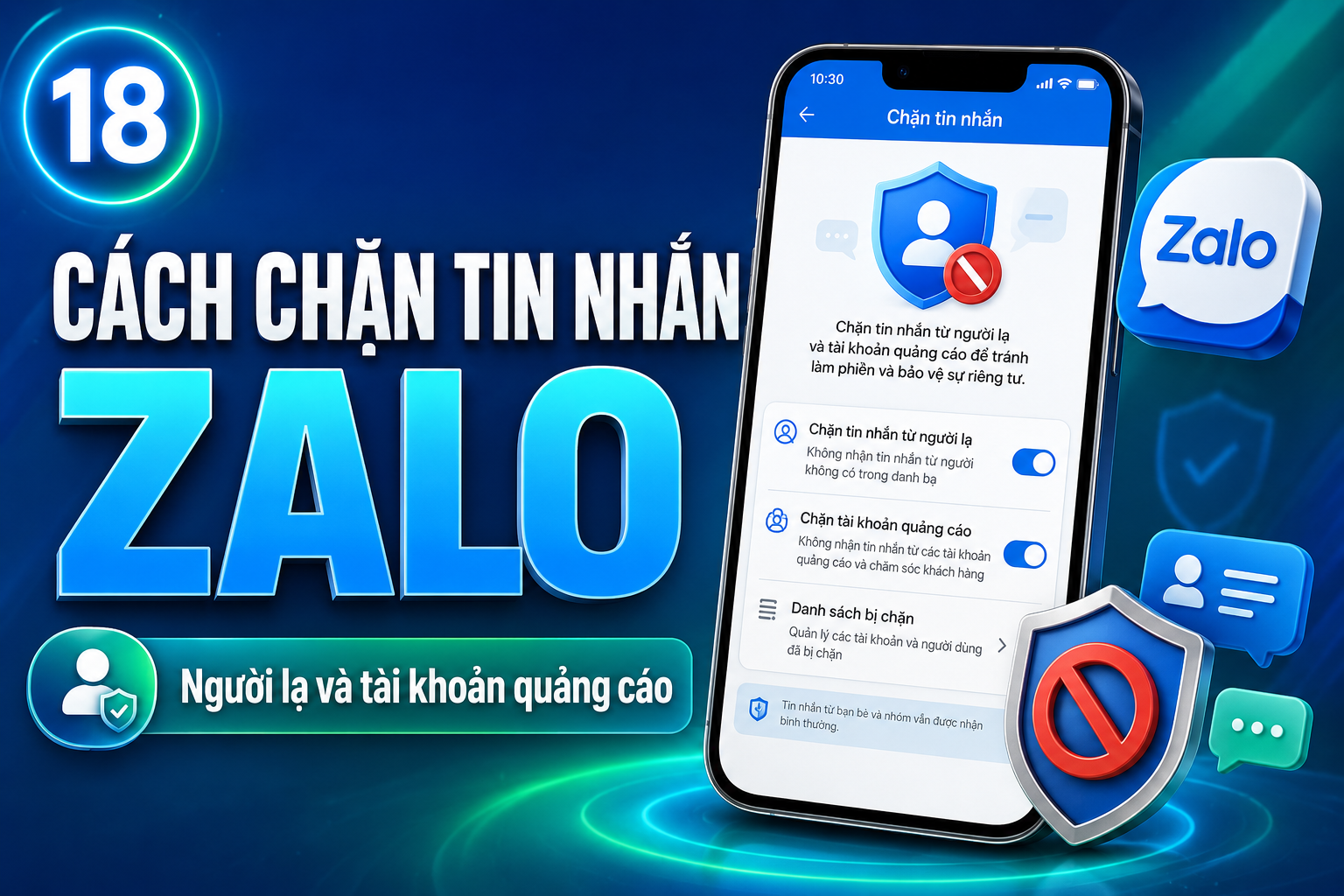Cách chặn tin nhắn Zalo từ người lạ và tài khoản gửi quảng cáo