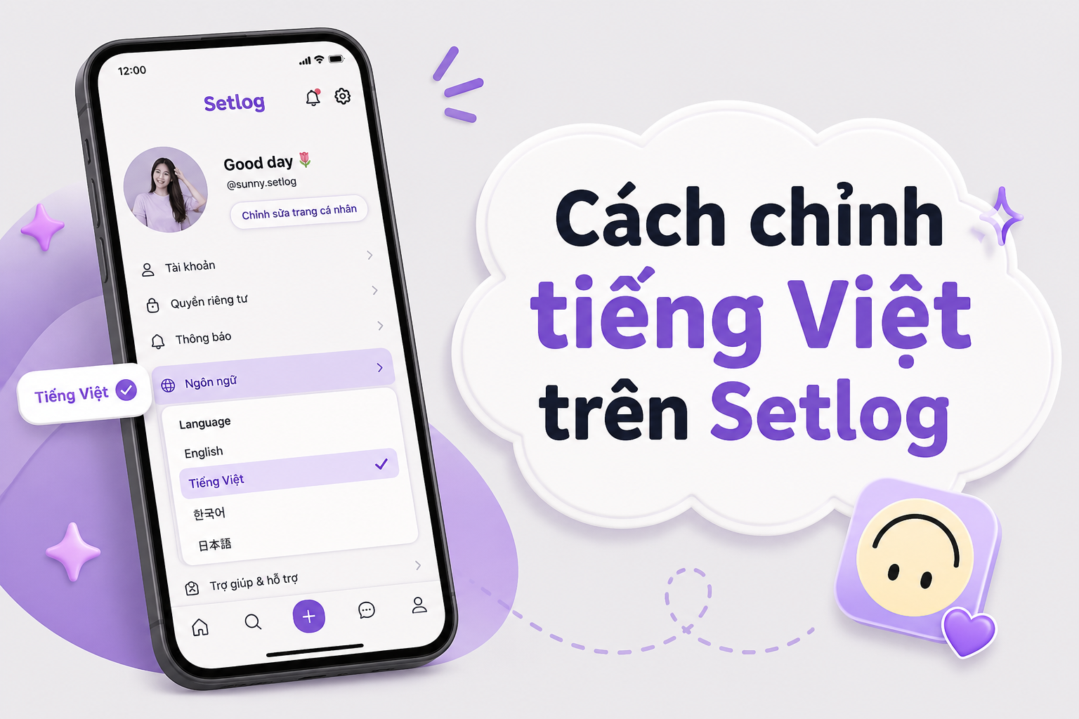 Cách chỉnh tiếng Việt trên Setlog cực dễ cho người mới dùng