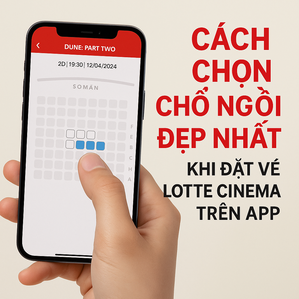 Cách chọn chỗ ngồi đẹp nhất khi đặt vé Lotte Cinema trên app