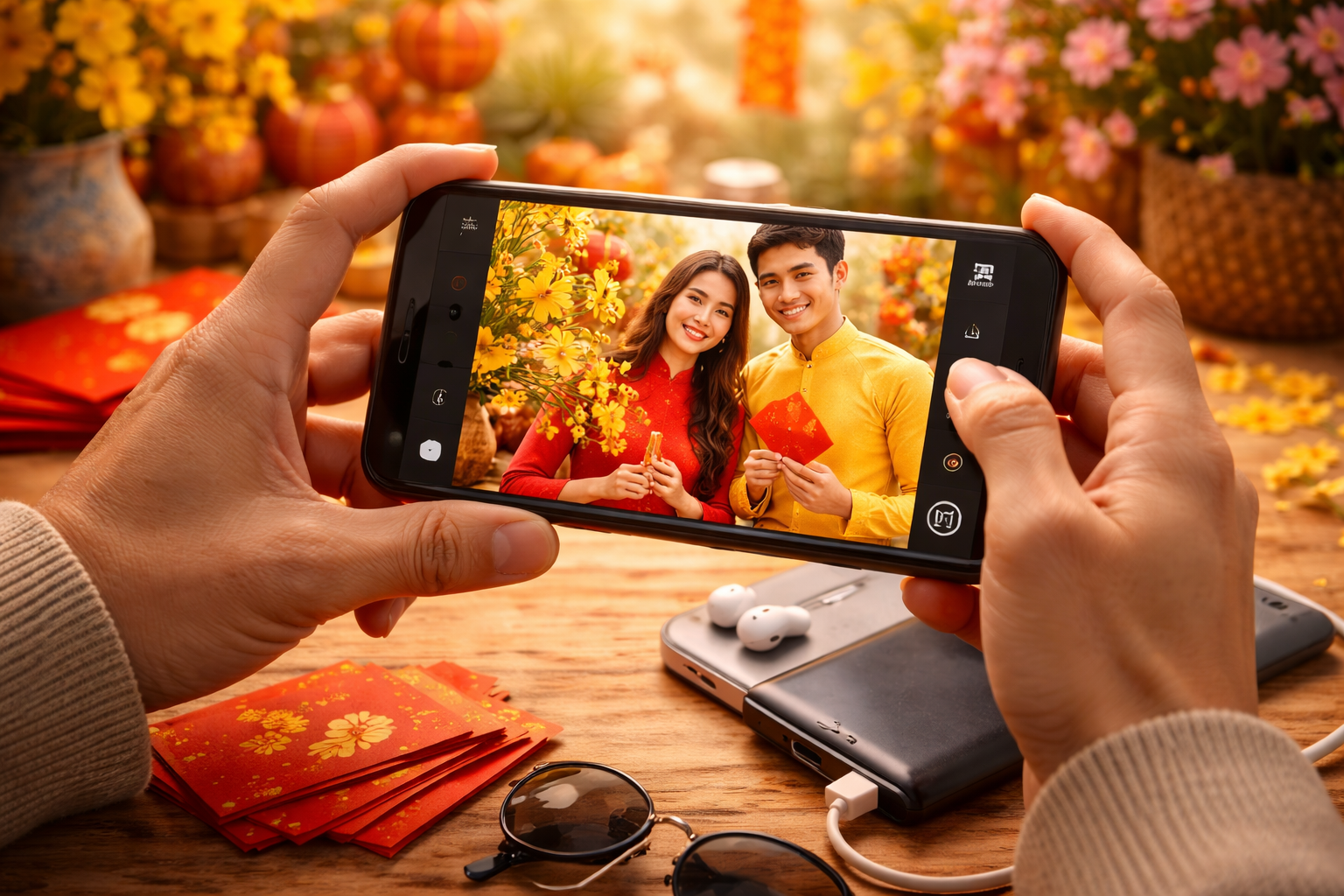 Cách chụp ảnh Tết đẹp bằng điện thoại cũ
