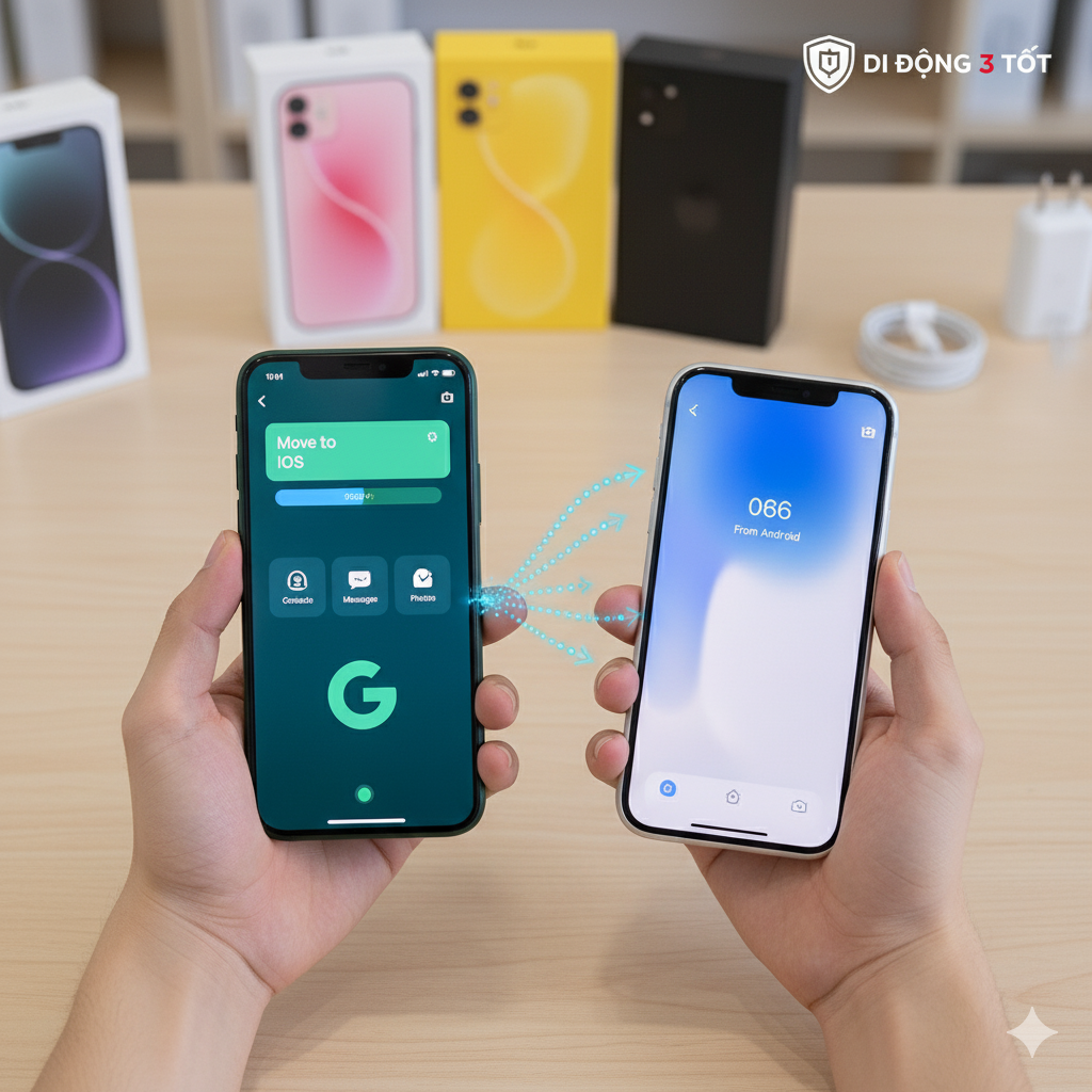 Cách Chuyển Dữ Liệu Từ Android Sang iPhone Đơn Giản & Nhanh Nhất Tại Di Động 3 Tốt