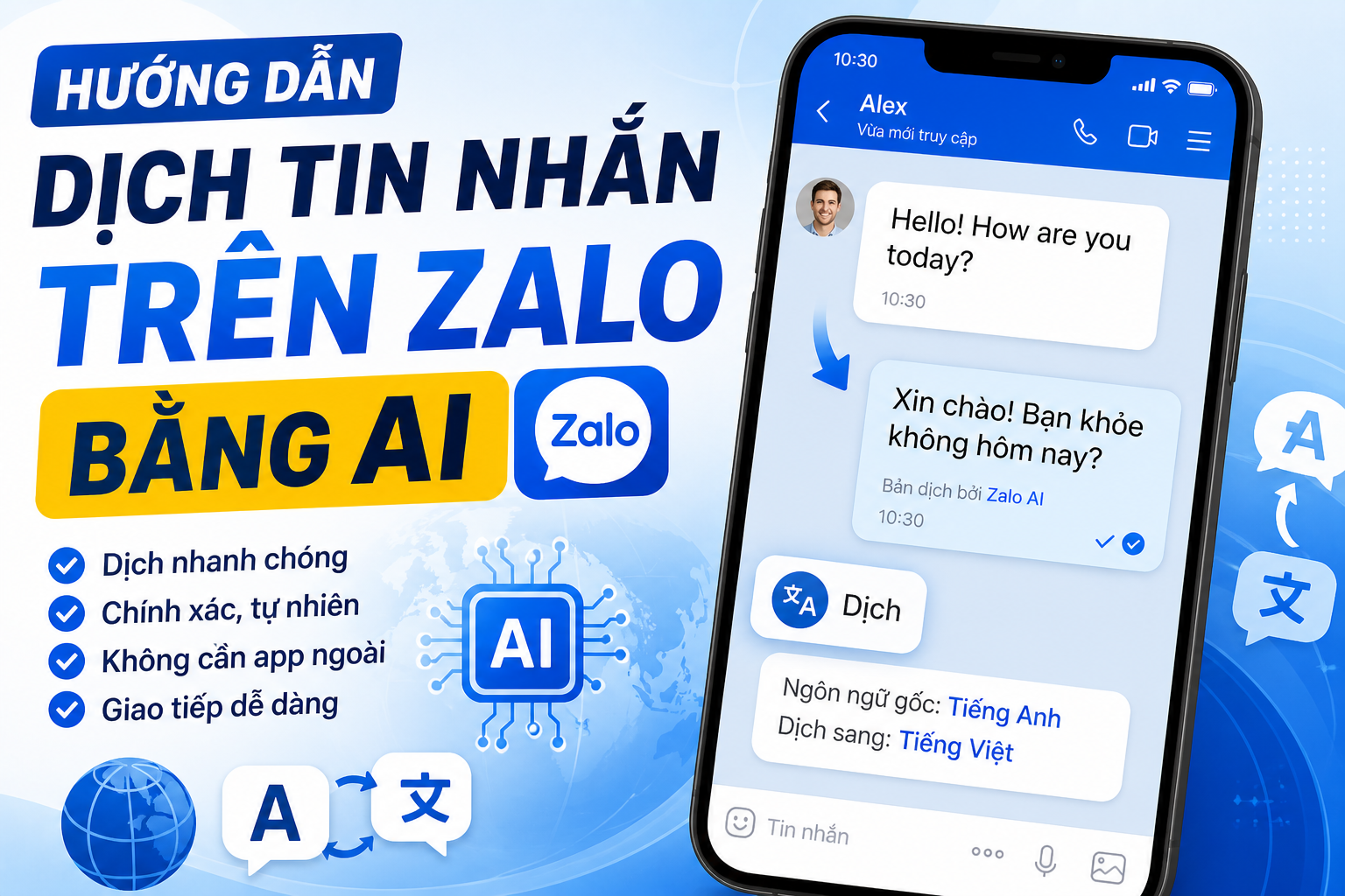 Cách dịch tin nhắn trên Zalo bằng AI nhanh, chính xác 2026