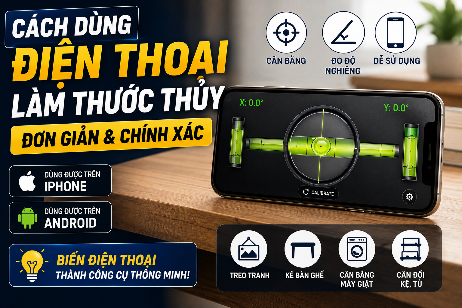 Cách Dùng Điện Thoại Làm Thước Thủy Đơn Giản Và Chính Xác