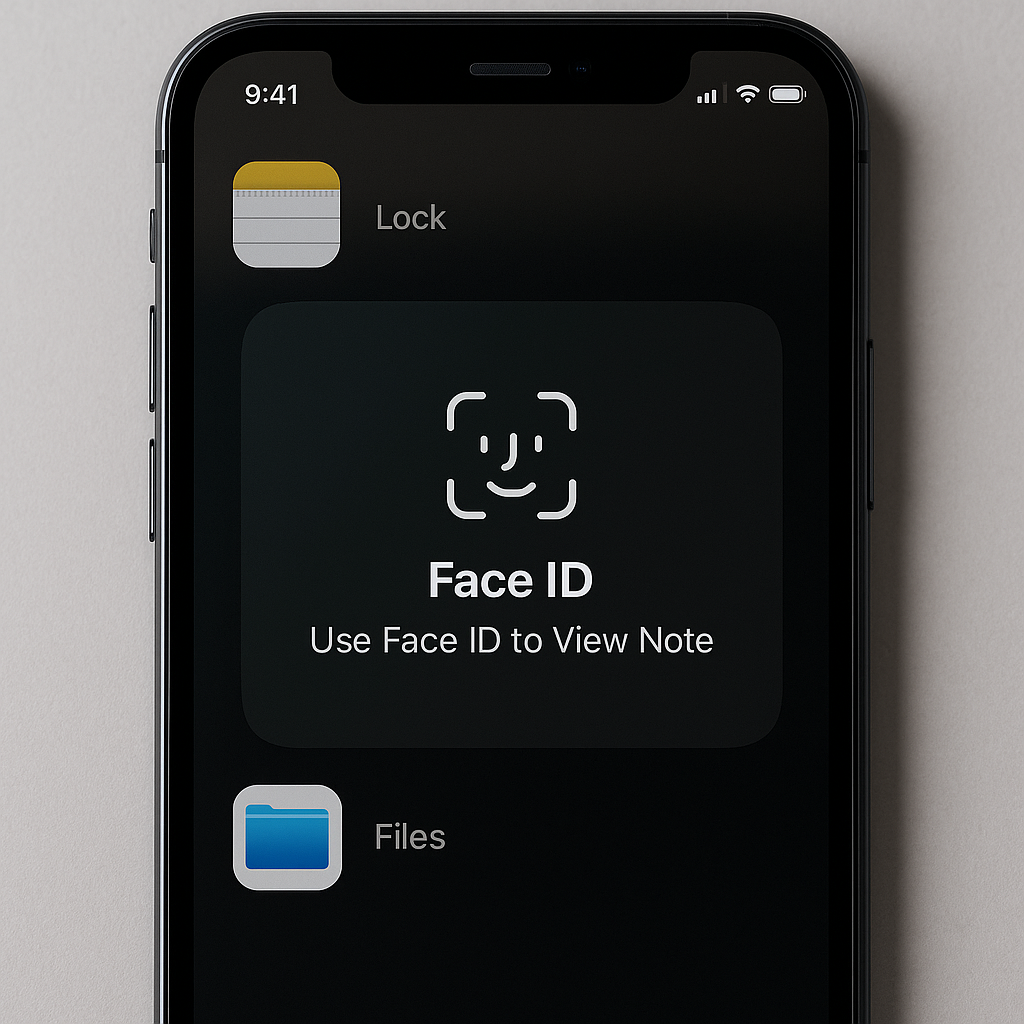 Cách dùng Face ID để mở khóa Ghi chú và Tệp trên iPhone