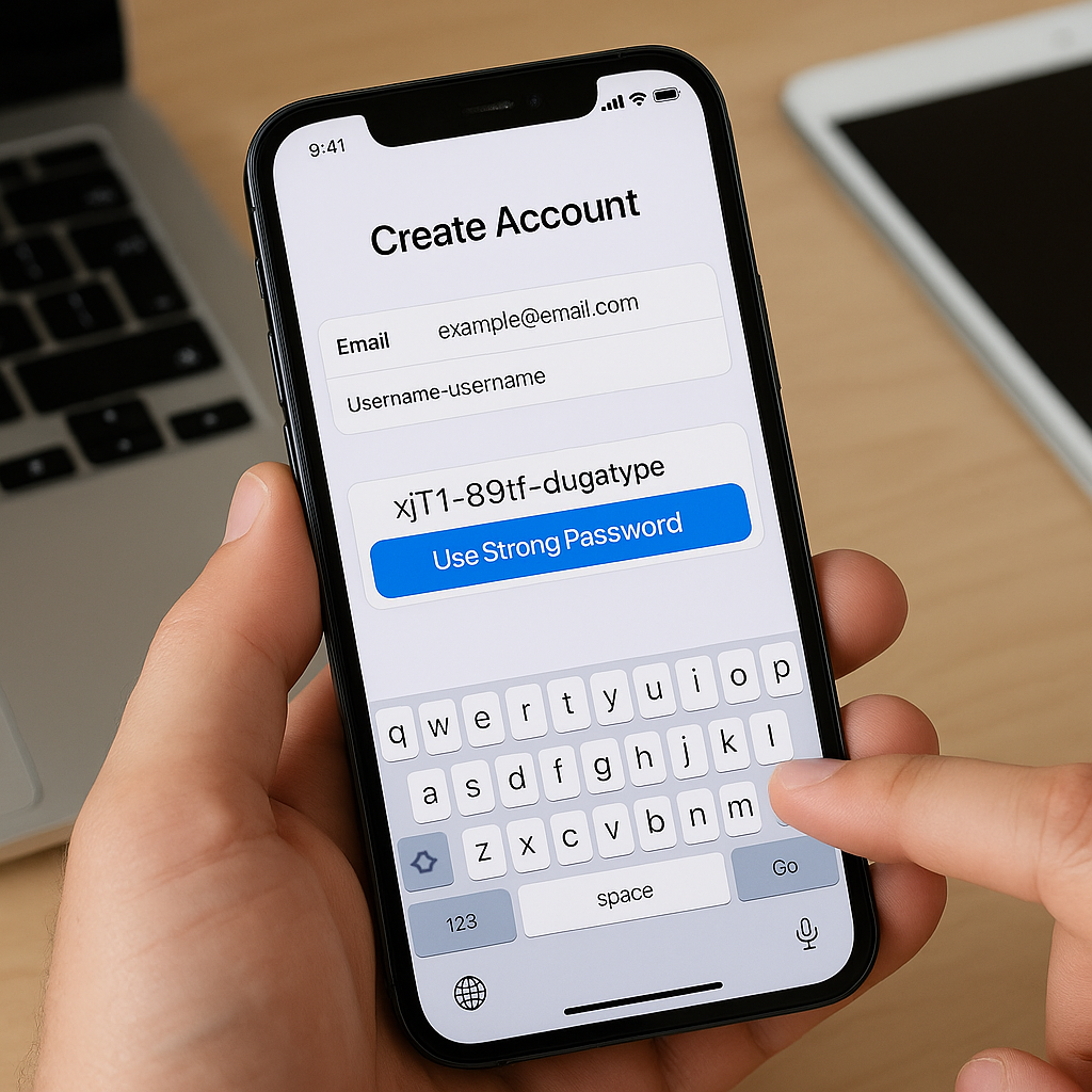 Cách dùng gợi ý mật khẩu mạnh của iPhone khi tạo tài khoản mới