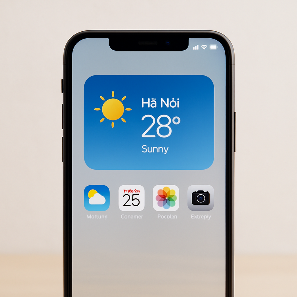 Cách dùng widget Thời tiết ngoài màn hình chính iPhone