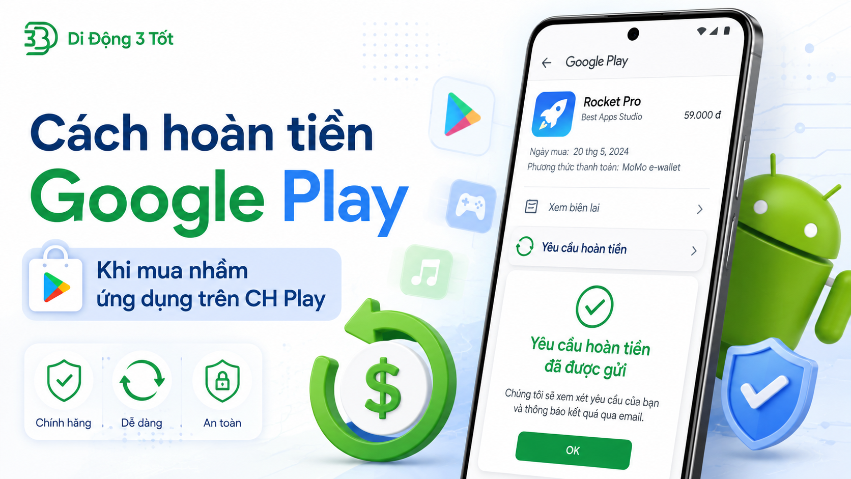 Cách hoàn tiền Google Play khi mua nhầm ứng dụng: Hướng dẫn chi tiết 2026