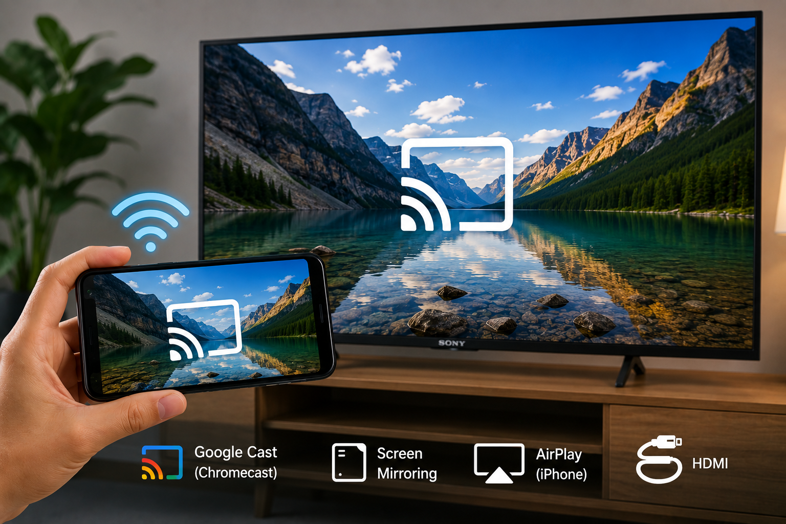 Cách kết nối điện thoại với tivi Sony (Android TV) nhanh nhất