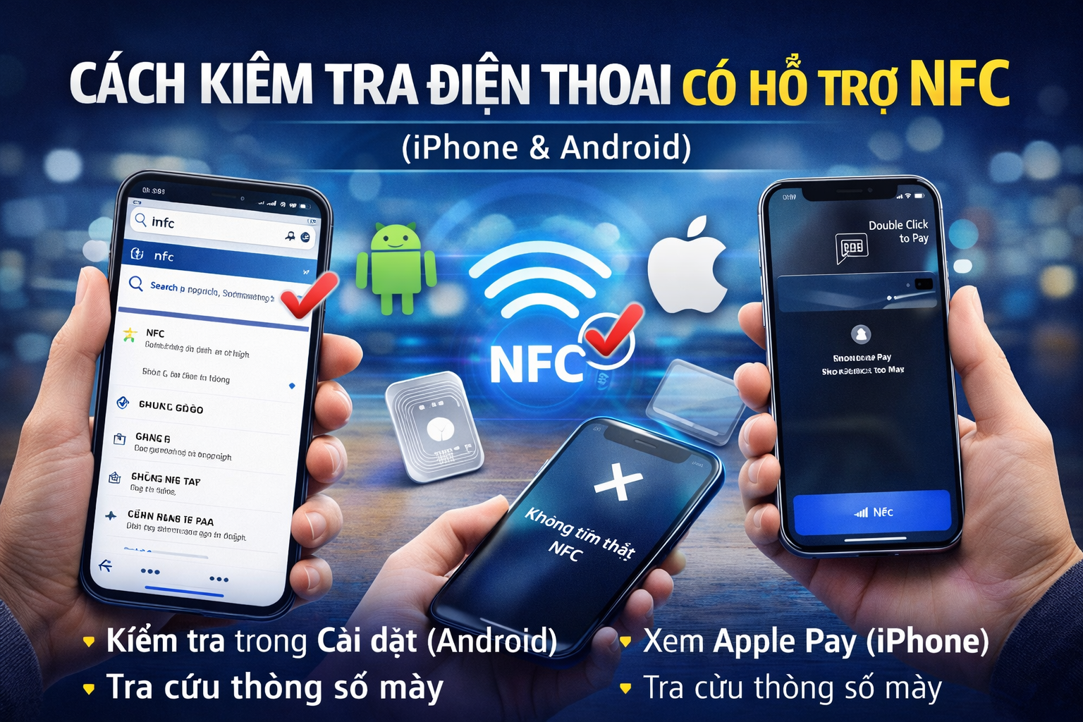 Cách kiểm tra điện thoại có hỗ trợ NFC hay không (iPhone & Android)