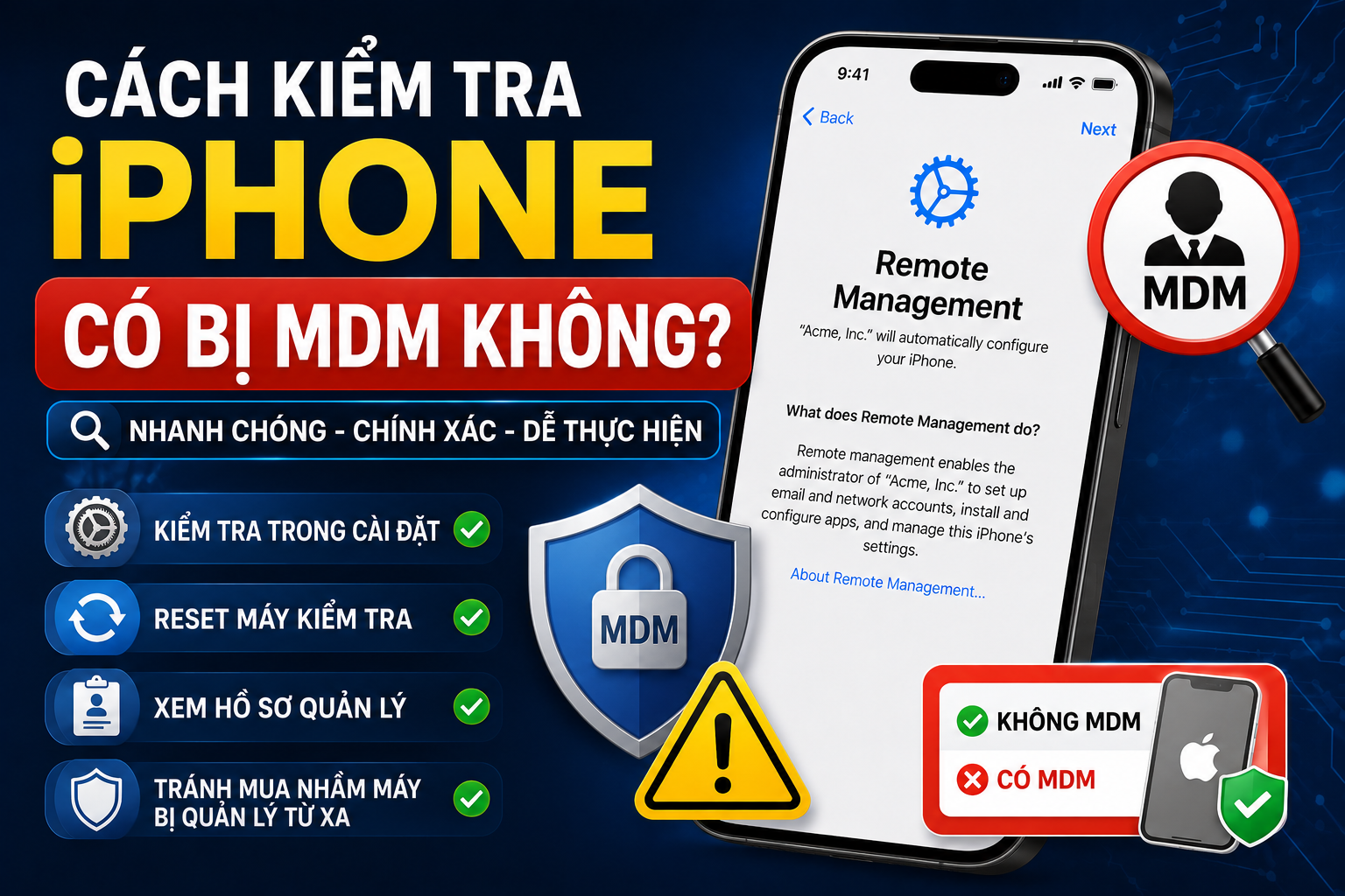 Cách Kiểm Tra iPhone Có Bị MDM Không Đơn Giản 2026