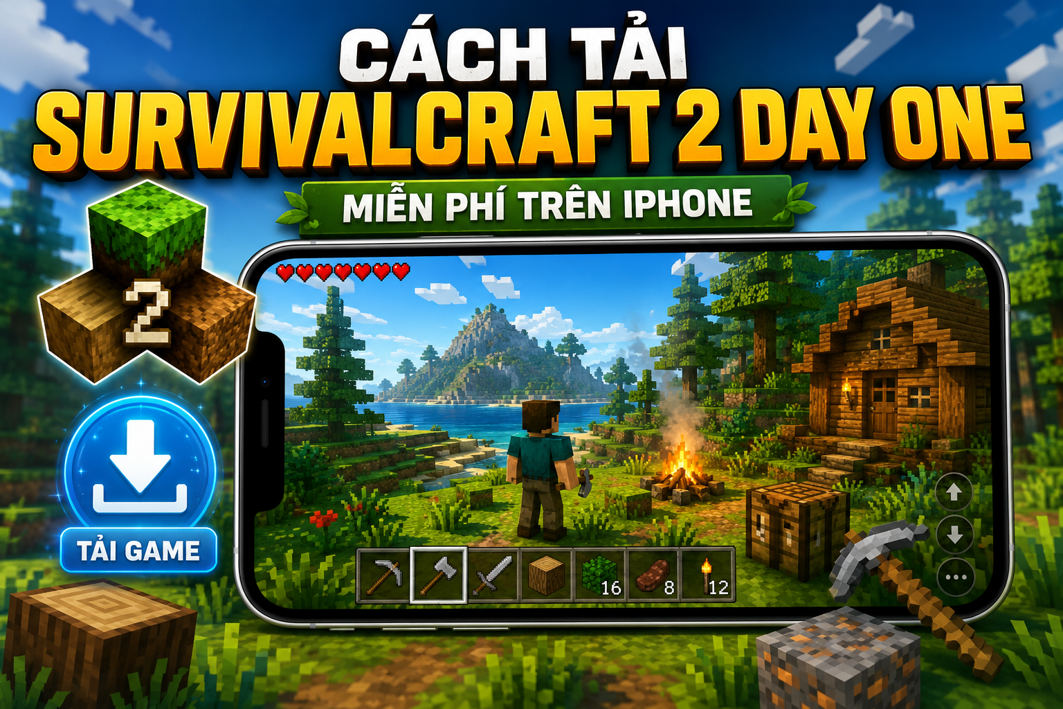 Cách tải Survivalcraft 2 Day One miễn phí trên iPhone