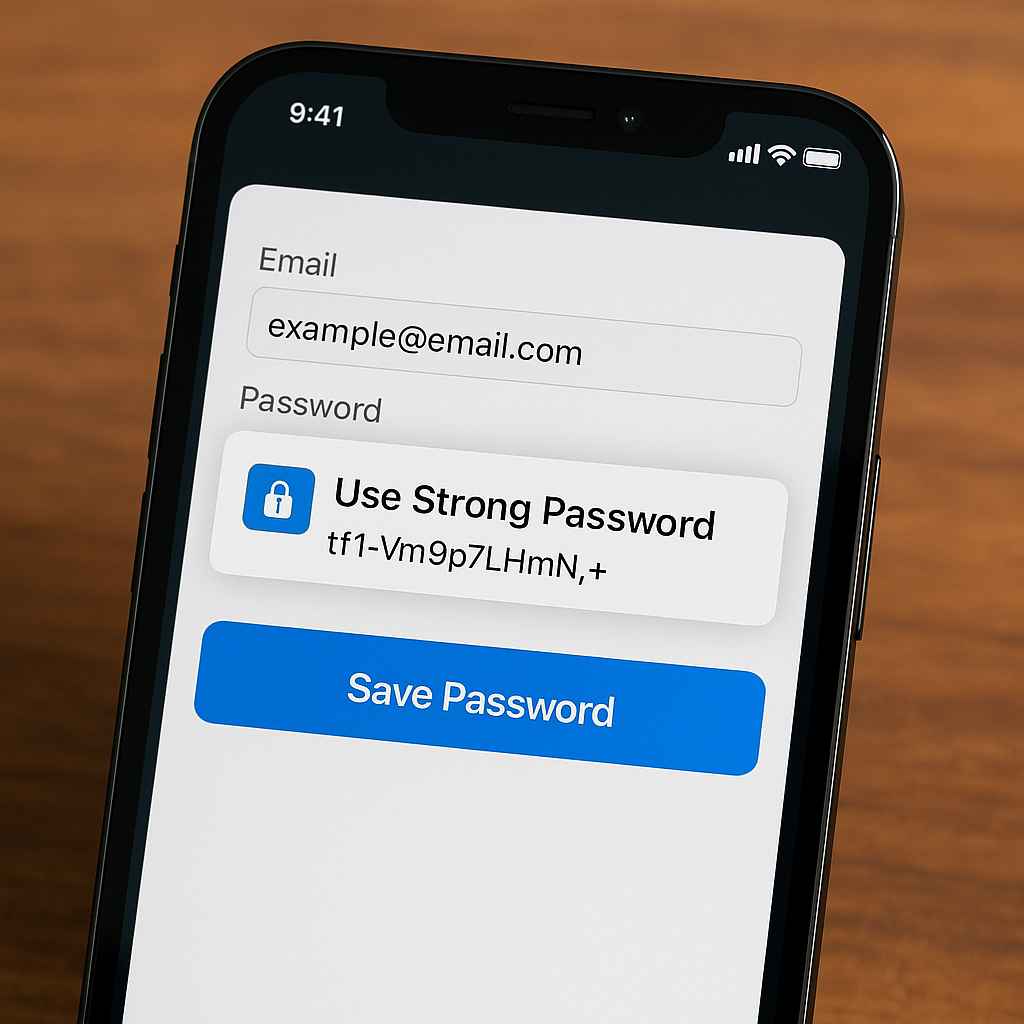 Cách tạo mật khẩu mạnh bằng gợi ý của iPhone