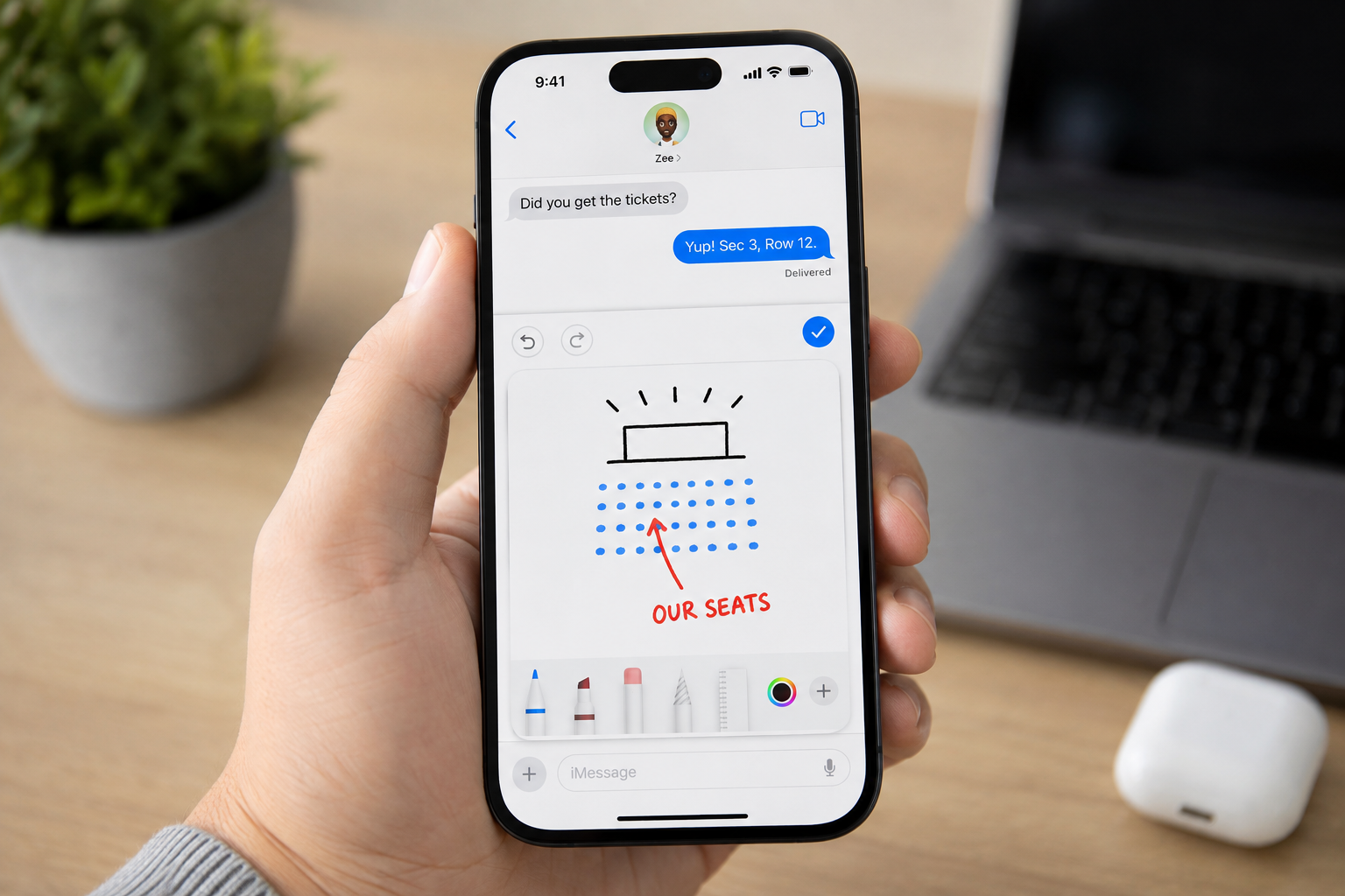 iPhone giờ có thể vẽ trực tiếp trong Tin nhắn: Cách gửi ghi chú, khoanh vùng và hình vẽ nhanh