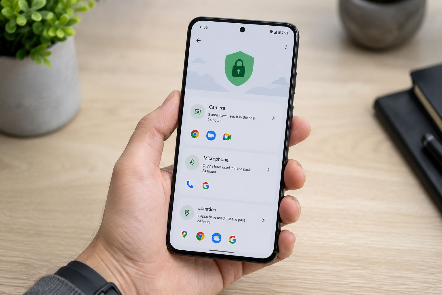 Ứng dụng nào đang dùng vị trí, mic và camera? Cách kiểm tra Privacy Dashboard trên Android và Samsung