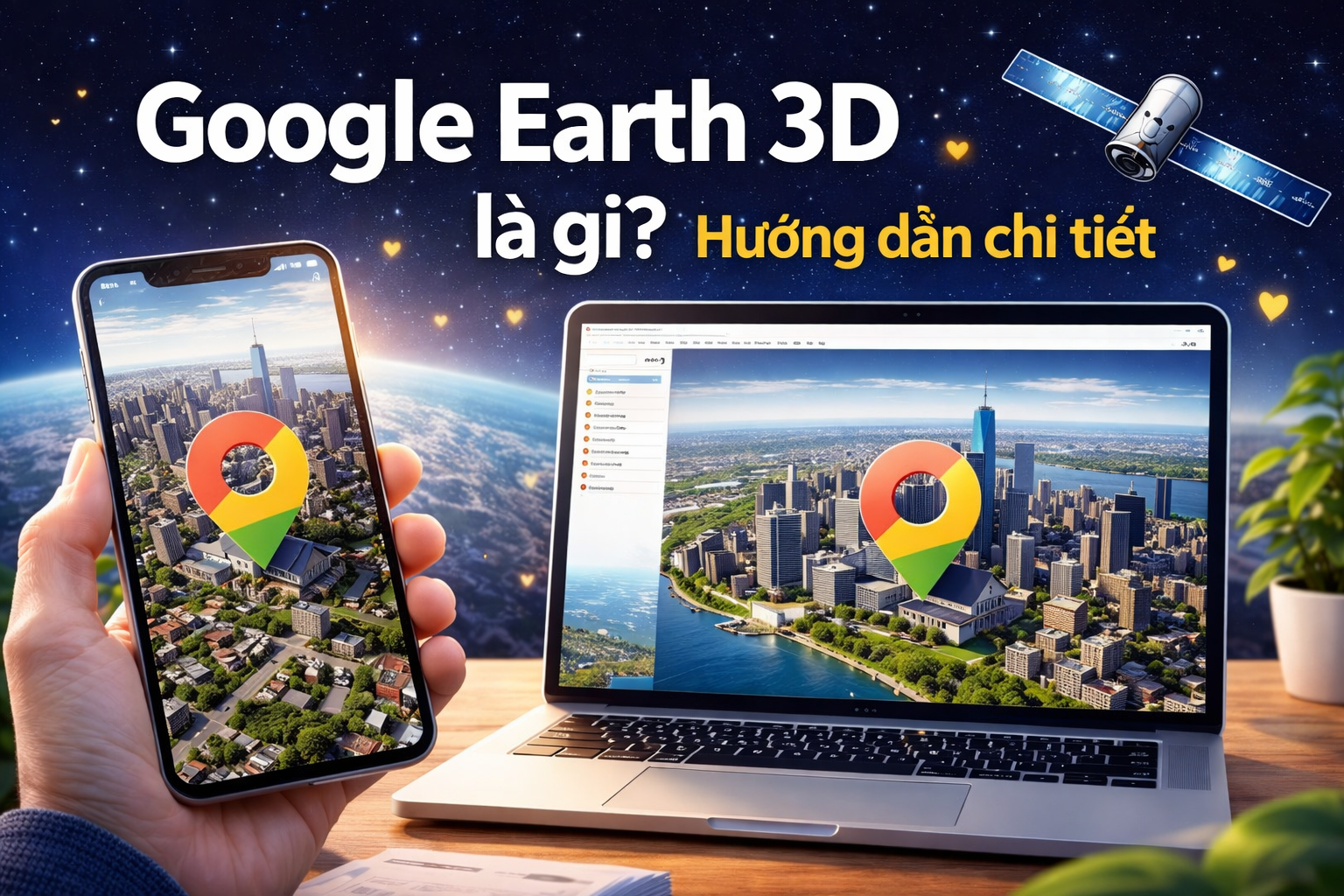 Cách xem bản đồ 3D trên Google Earth cực chi tiết