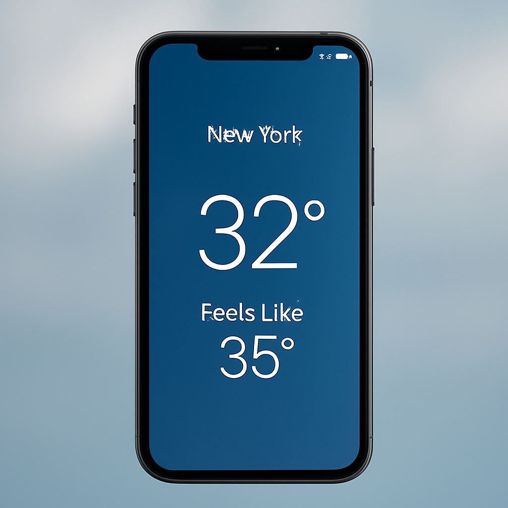 Cách xem nhiệt độ “cảm nhận thực tế” (Feels Like) trên iPhone
