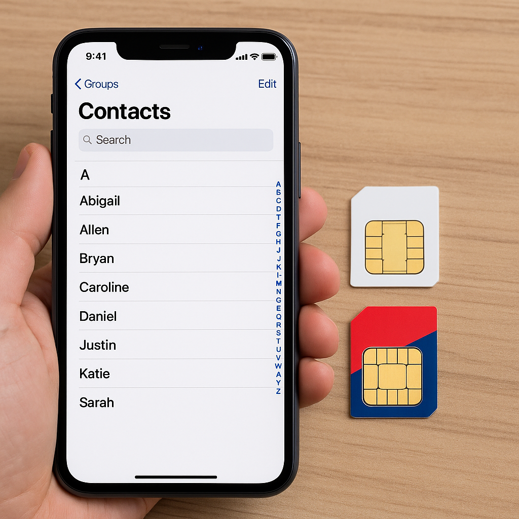 Cách xuất danh bạ iPhone sang SIM hoặc file vCard