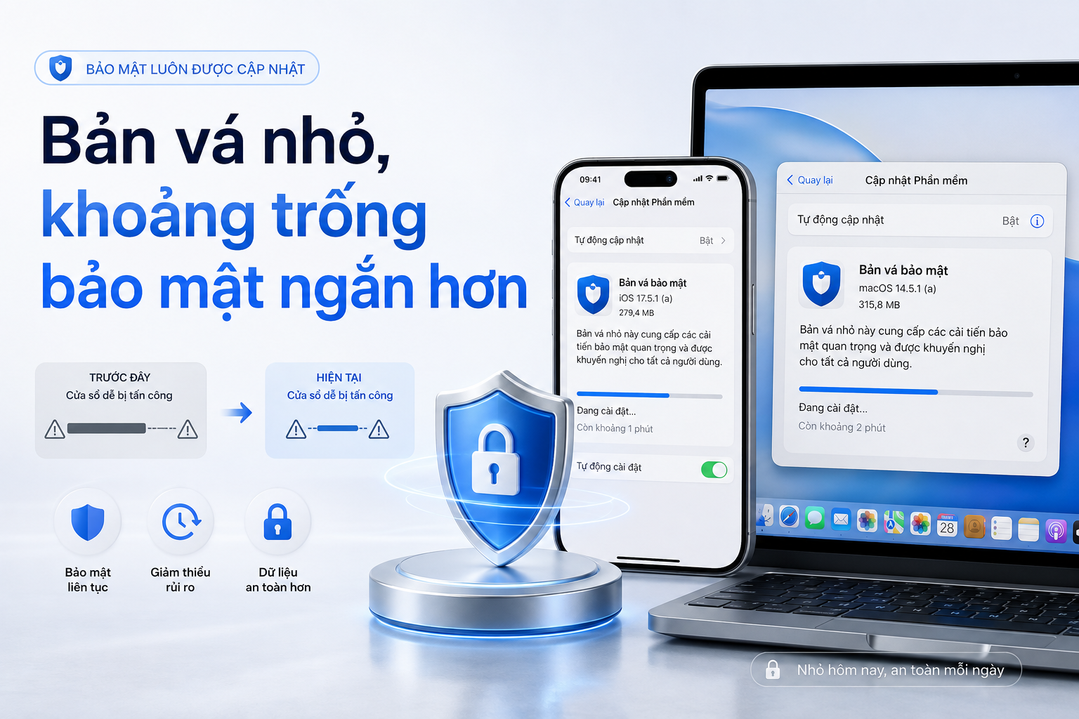 Cải Tiến Bảo Mật Trong Nền trên iPhone và Mac: Vì sao nên bật tự động cài đặt?