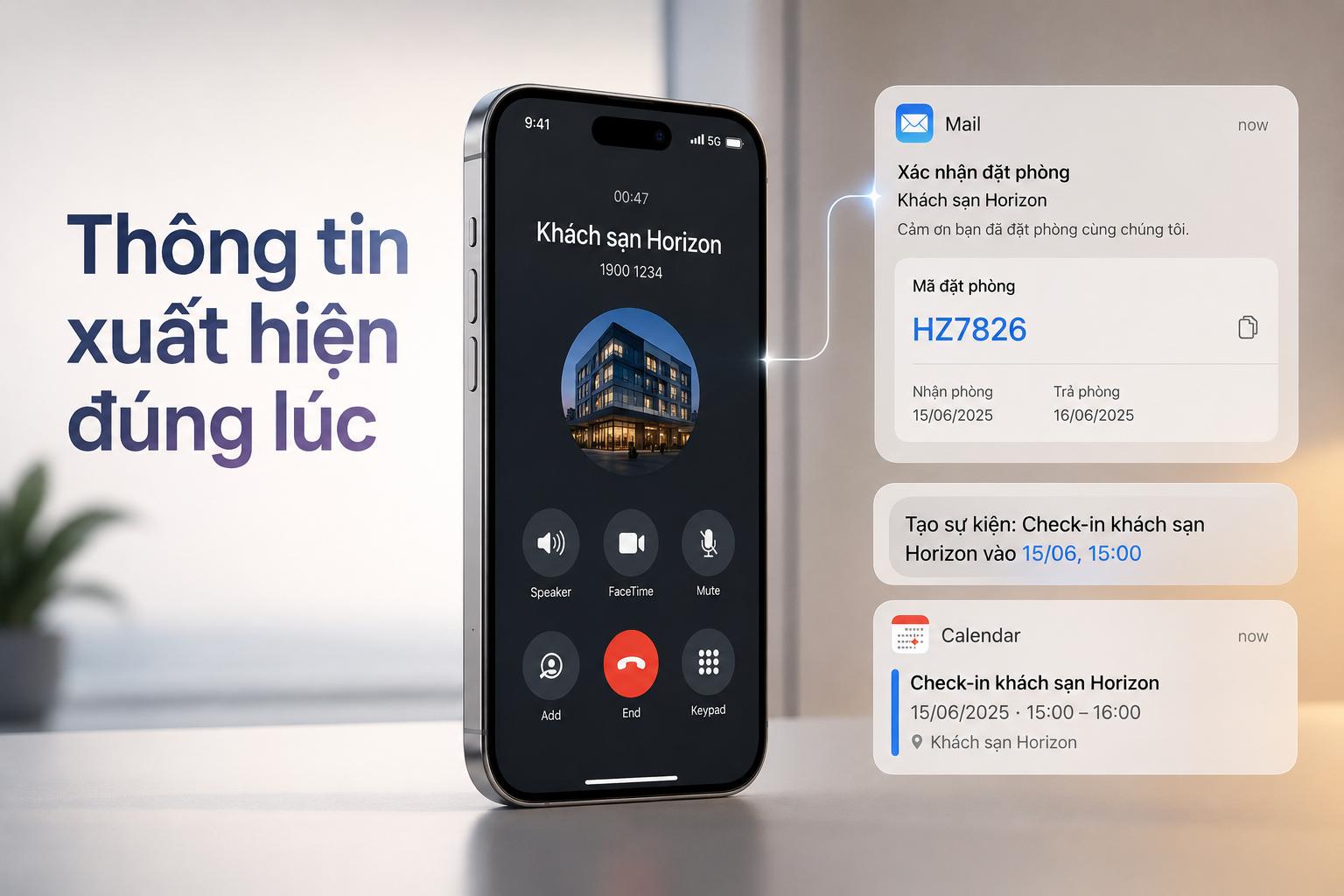 Call Context và Lịch thông minh trên iPhone: Mã đặt chỗ tự xuất hiện khi gọi doanh nghiệp