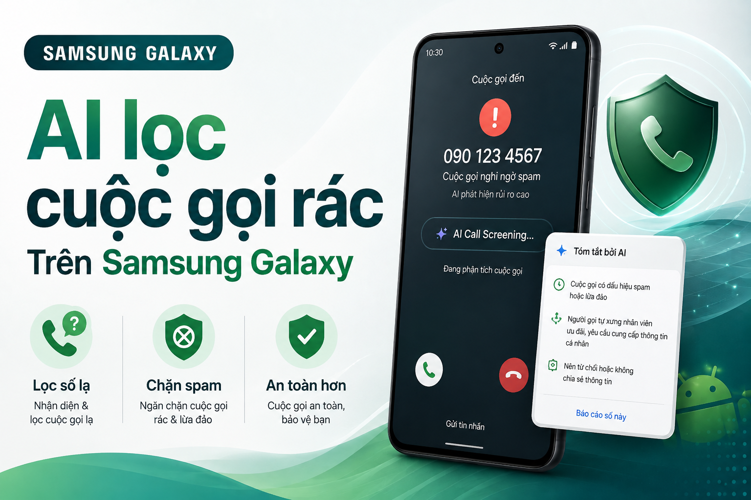 Cách dùng AI lọc cuộc gọi rác và số lạ trên Samsung Galaxy