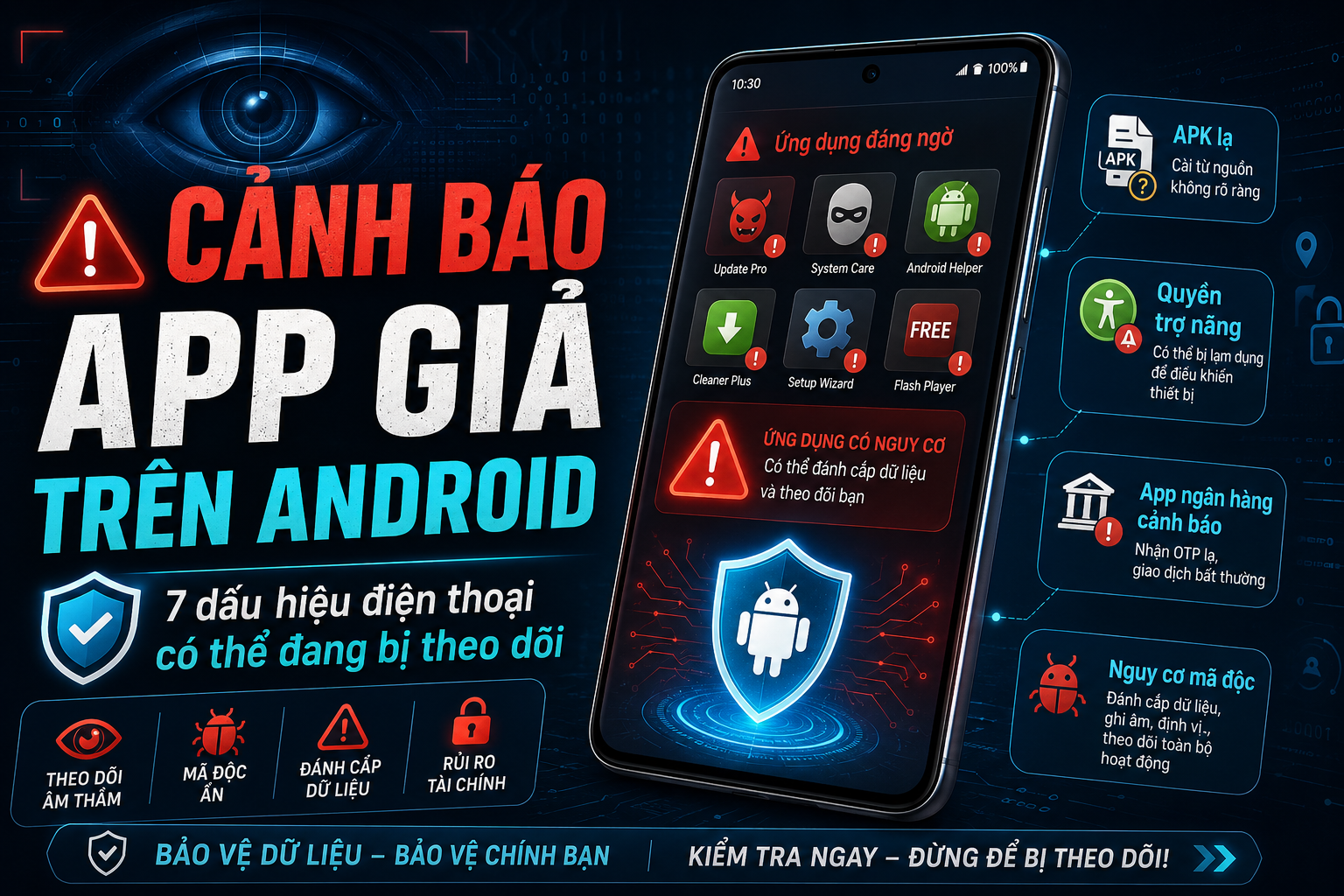 Cảnh báo app giả trên Android: 7 dấu hiệu điện thoại có thể đang bị theo dõi