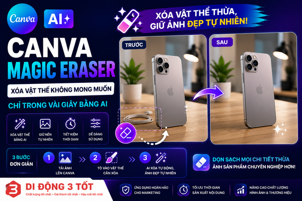Canva Magic Eraser là gì? Hướng dẫn xóa vật thể khỏi ảnh bằng AI