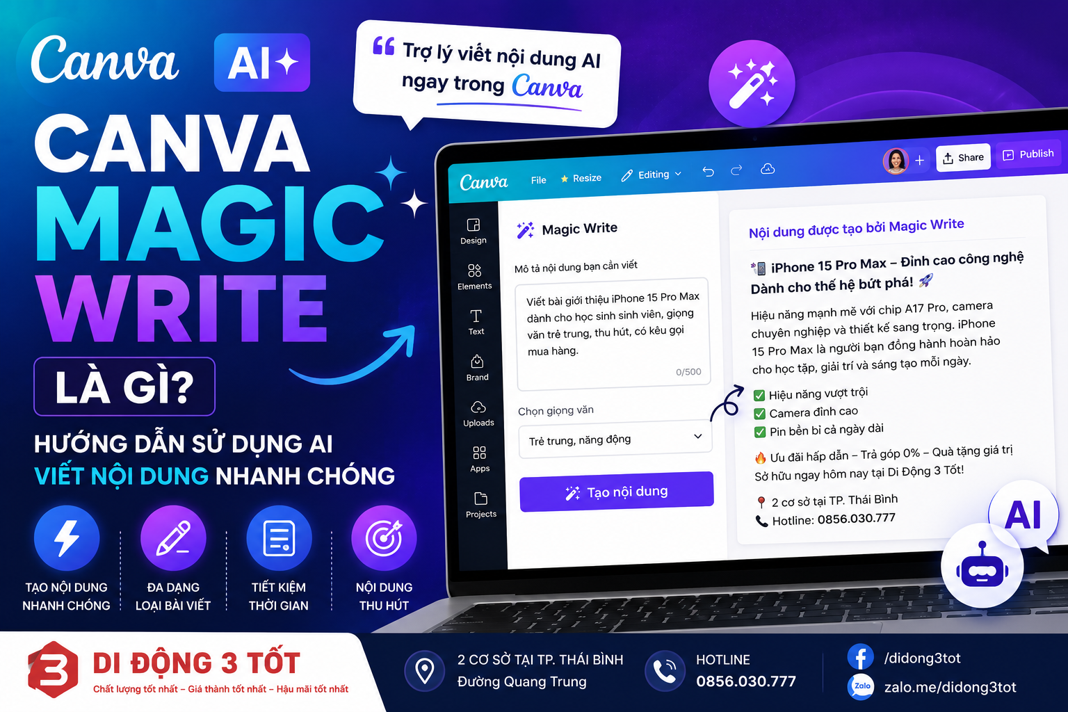 Canva Magic Write là gì? Hướng dẫn sử dụng AI viết nội dung trên Canva