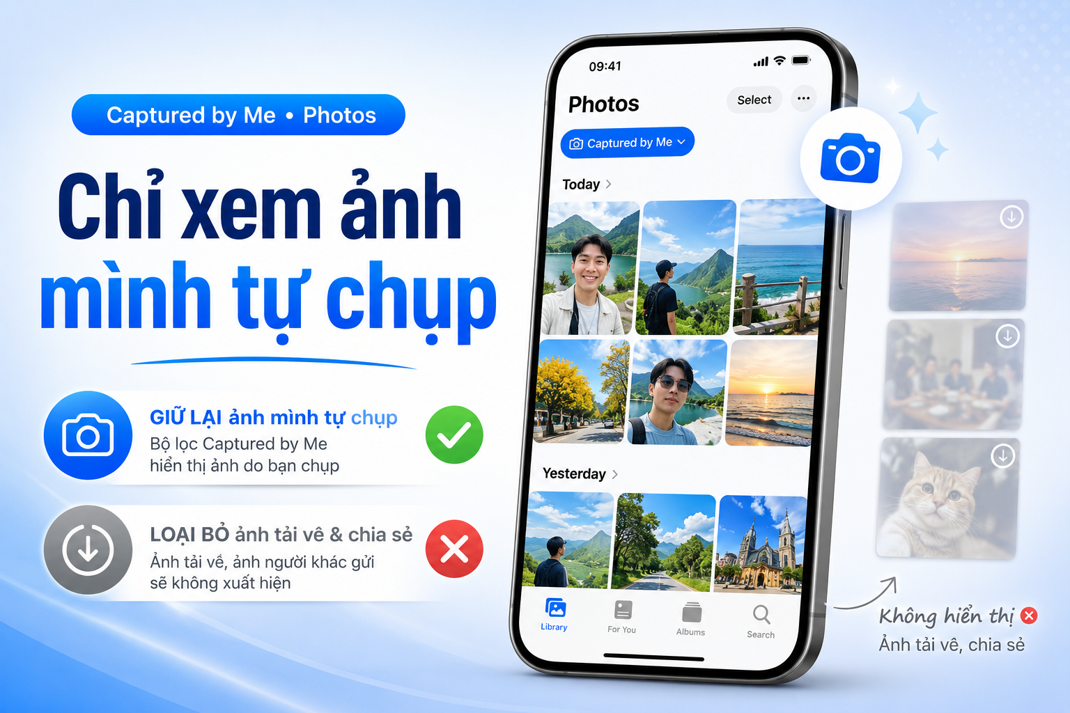 “Captured by Me” trên iOS 27: Tách riêng ảnh tự chụp khỏi ảnh tải về và ảnh được chia sẻ