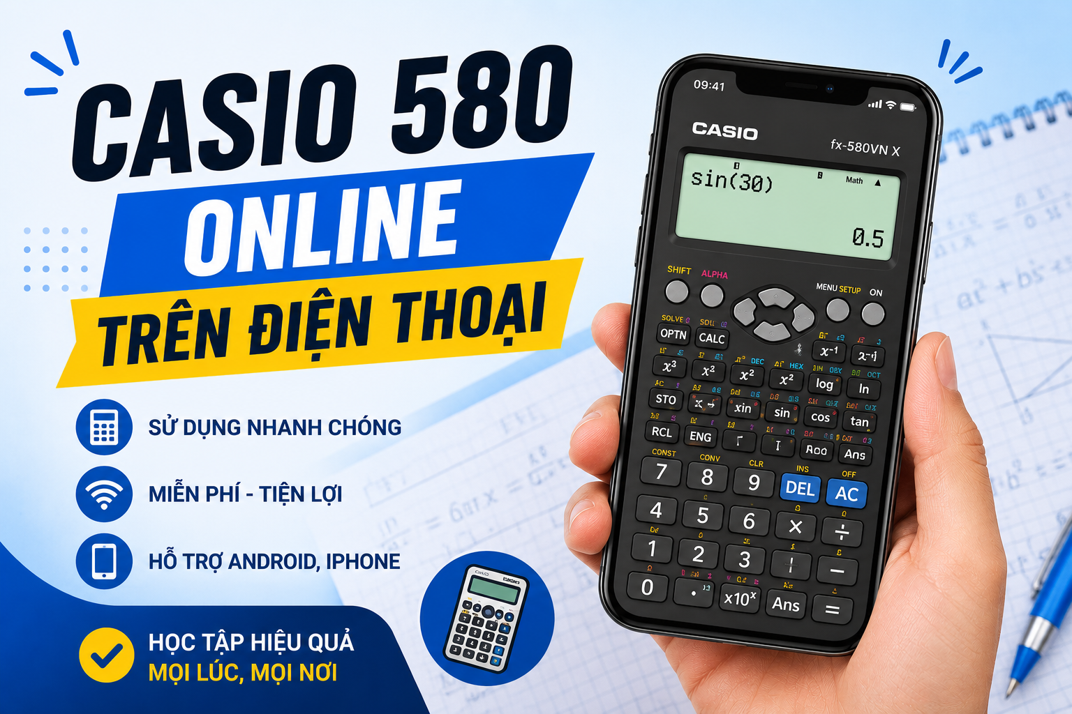 Casio 580 Online Trên Điện Thoại: Cách Sử Dụng Đơn Giản