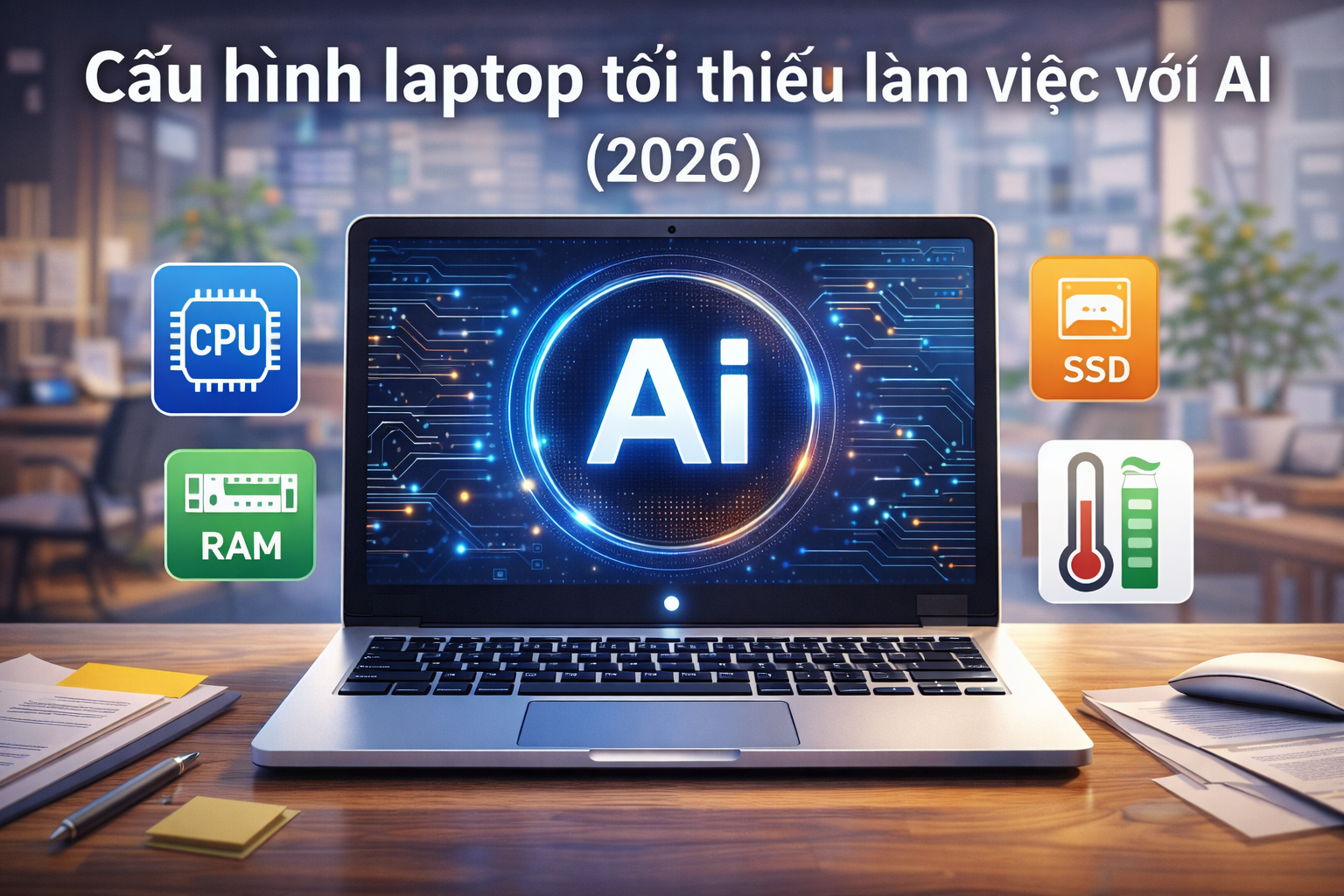 Cấu hình laptop tối thiểu để làm việc với AI năm 2026