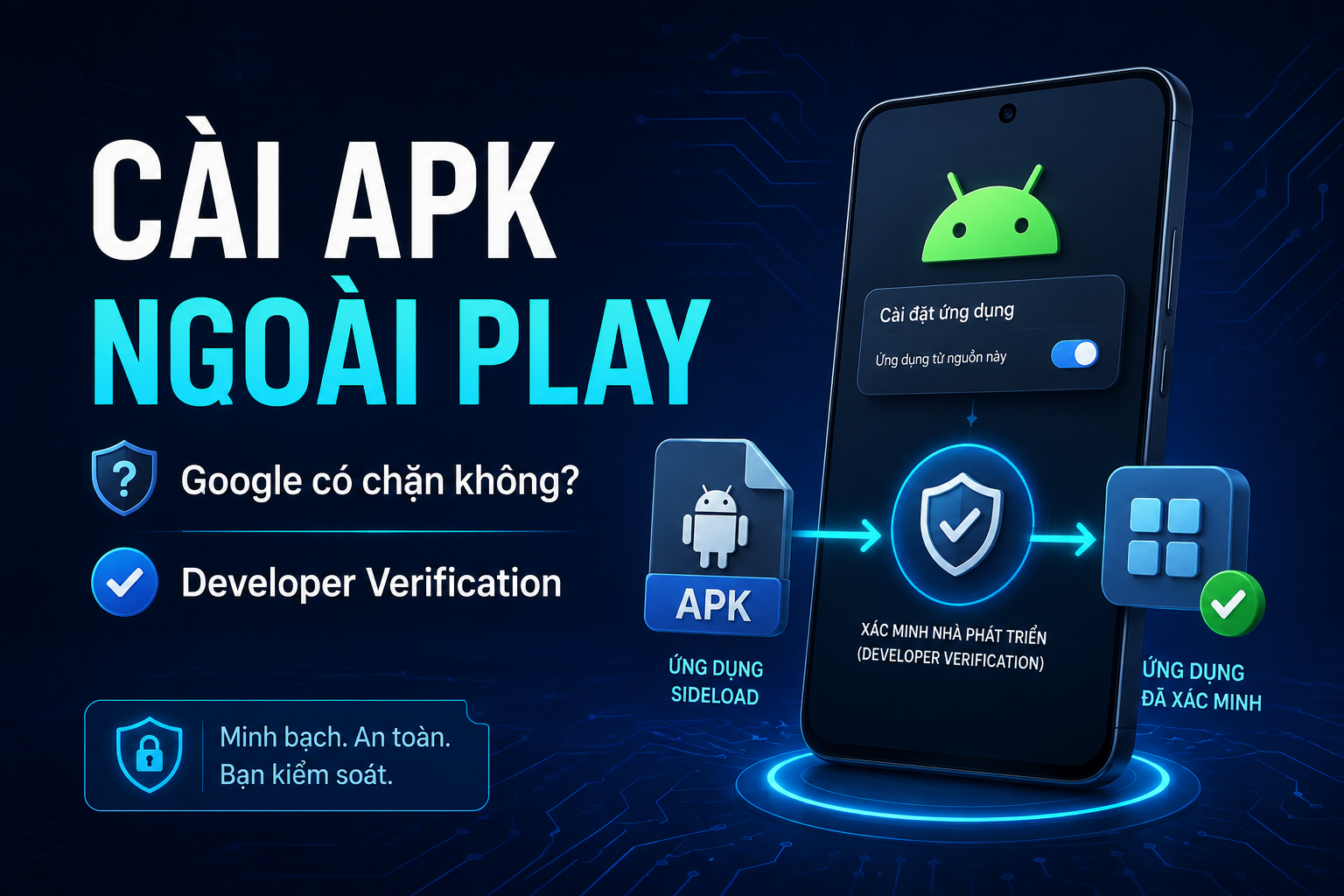 Google có thực sự sắp chặn cài APK ngoài Play Store? Giải thích đúng về Android Developer Verification