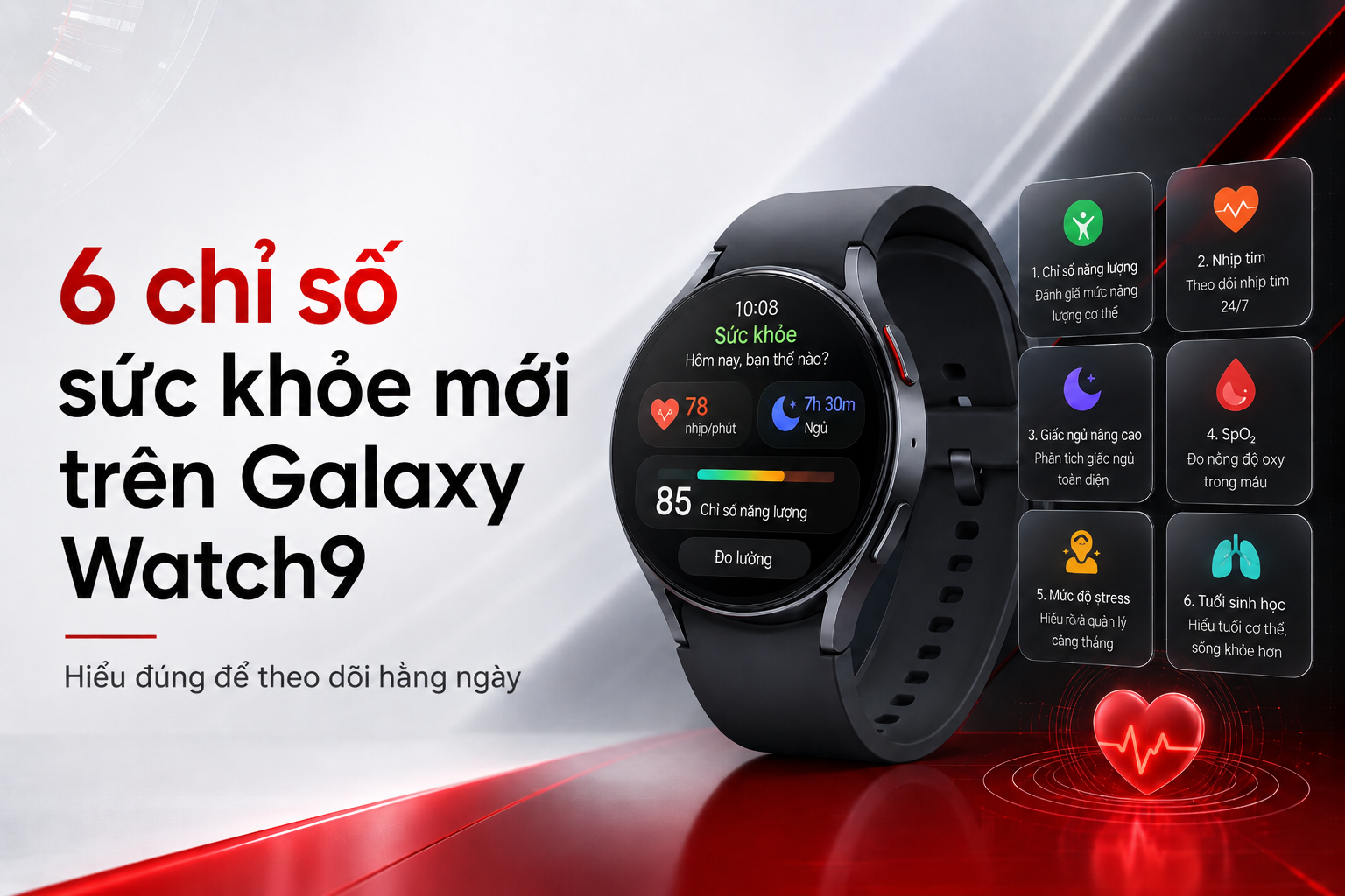 6 chỉ số sức khỏe mới trên Galaxy Watch9 cần biết