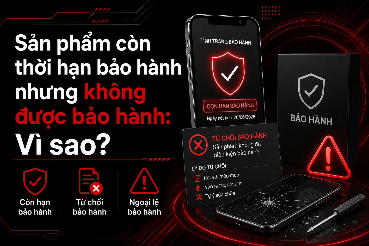 Còn bảo hành nhưng không được bảo hành: 8 nguyên nhân