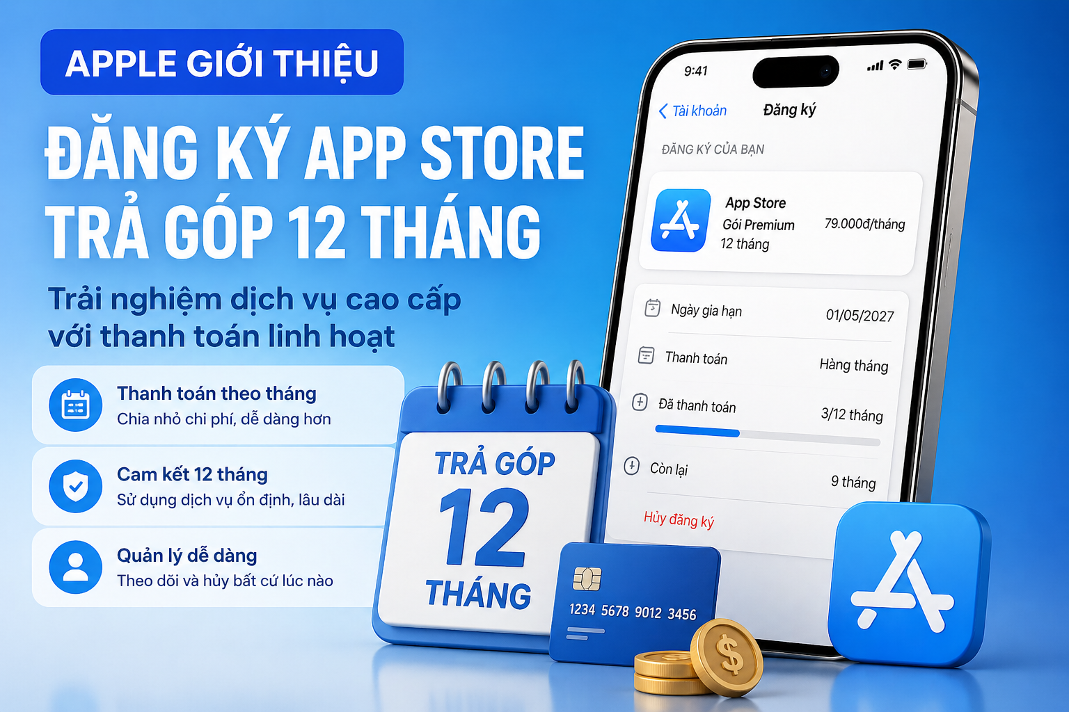Đăng ký App Store 12 tháng trả góp là gì? Apple cập nhật mới 2026