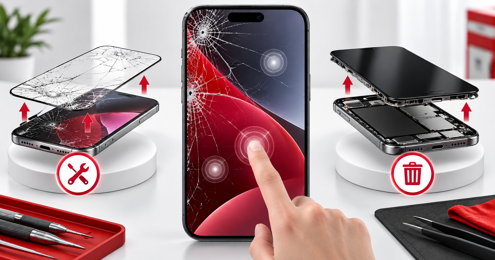 Kính iPhone vỡ nhưng cảm ứng vẫn dùng được Có cần thay cả màn hình không