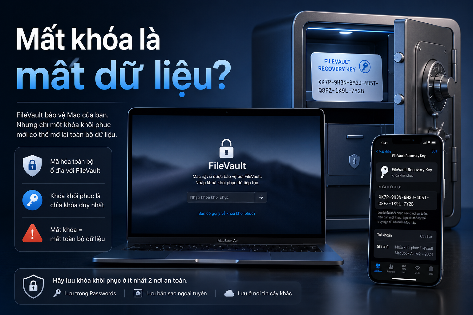 FileVault Recovery Key trên Mac: Lưu ở đâu và làm gì nếu quên mật khẩu đăng nhập?