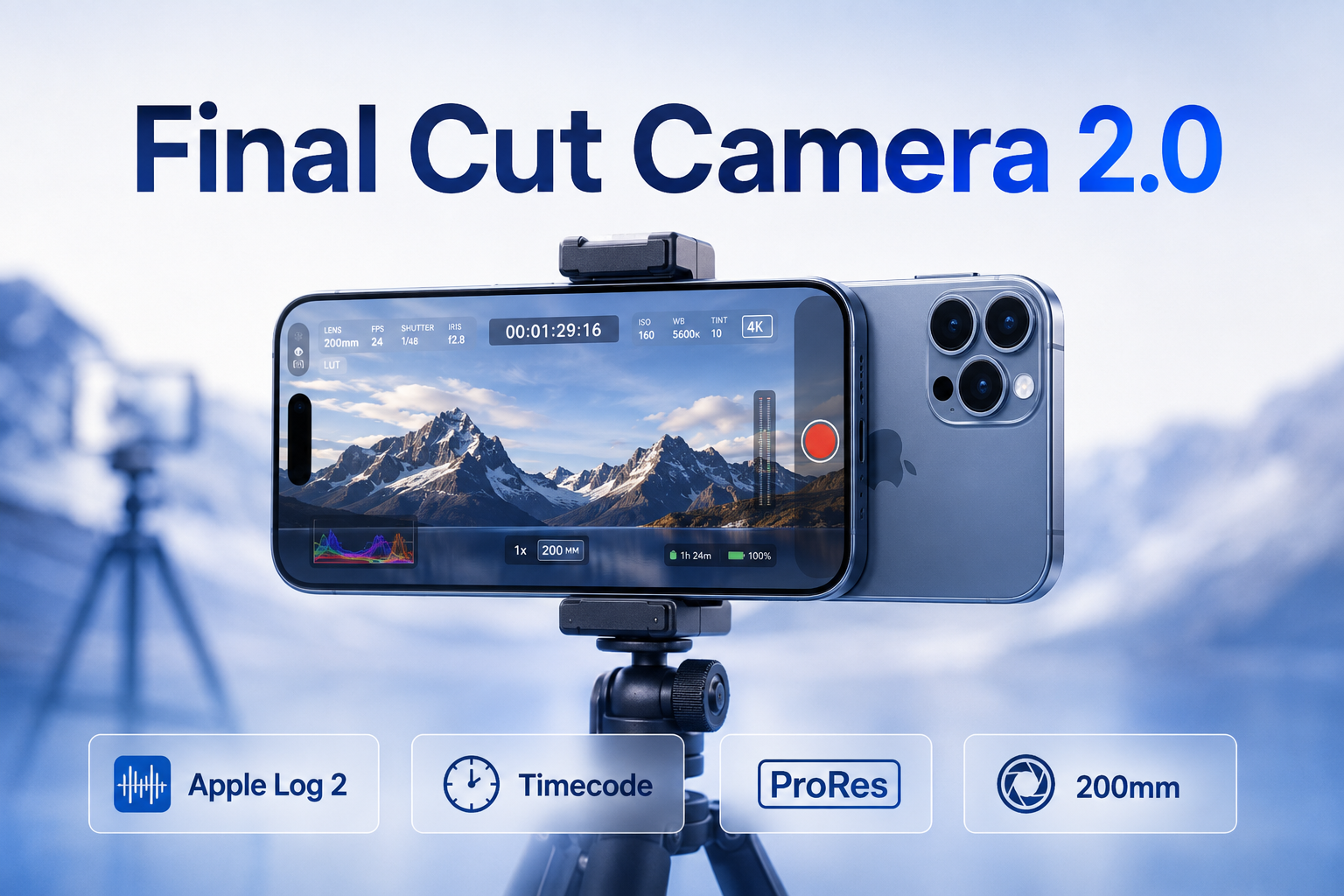 Final Cut Camera 2.0 trên iPhone 17 Pro: Apple Log 2, timecode và quay ProRes 200mm