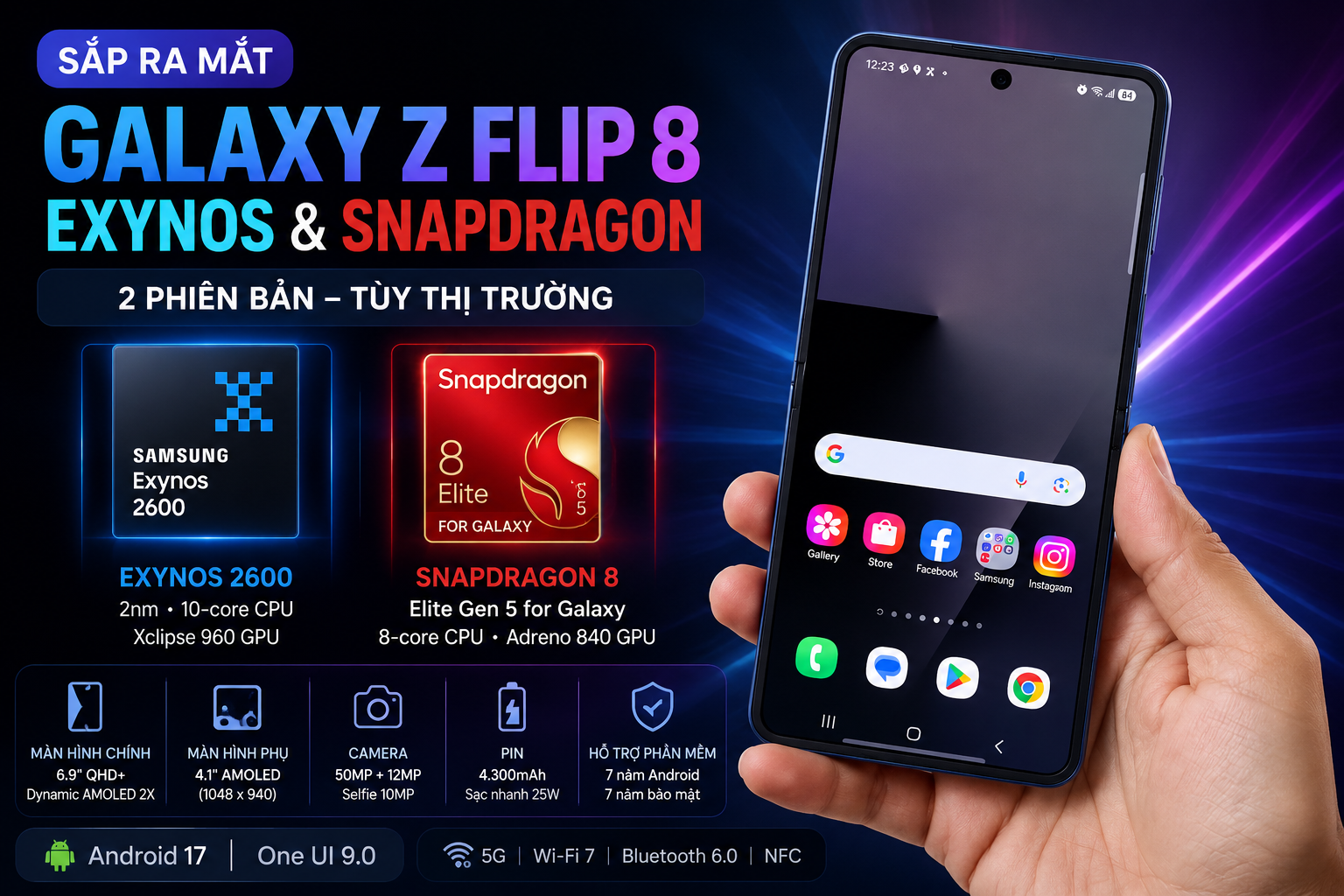 Galaxy Z Flip 8 Có Thể Dùng Cả Exynos Và Snapdragon