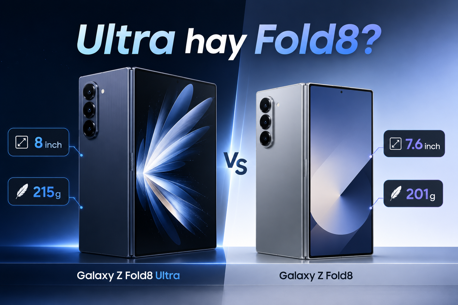 Galaxy Z Fold8 Ultra và Z Fold8 khác nhau thế nào? Chọn máy theo công việc, giải trí và khả năng cầm nắm