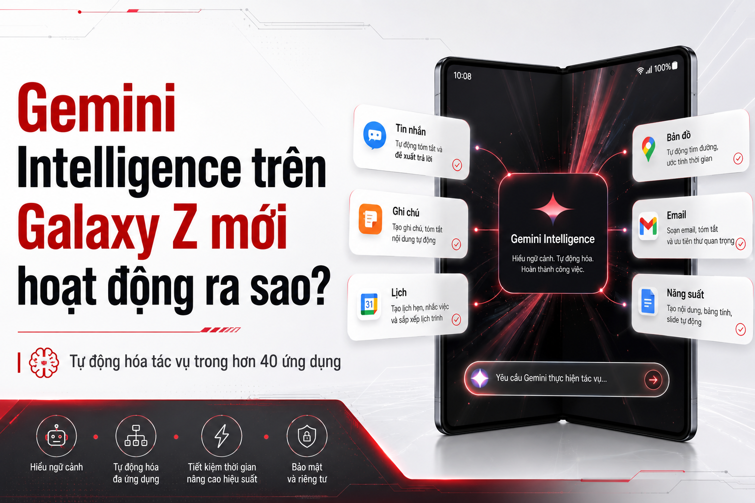 Gemini Intelligence trên Galaxy Z mới hoạt động ra sao? Tự động hóa tác vụ trong hơn 40 ứng dụng
