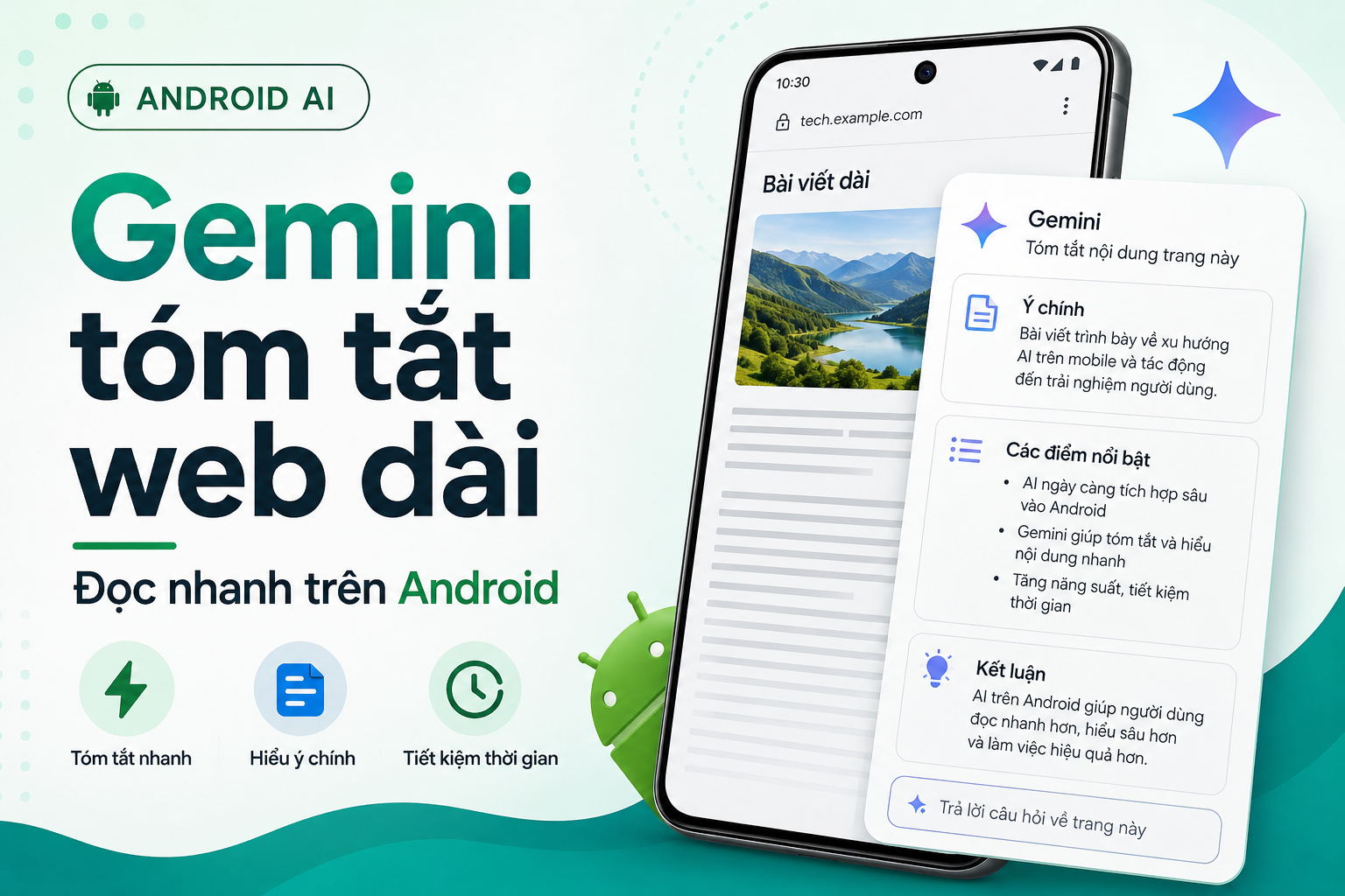 Cách dùng Gemini trên Android để tóm tắt nội dung trang web dài