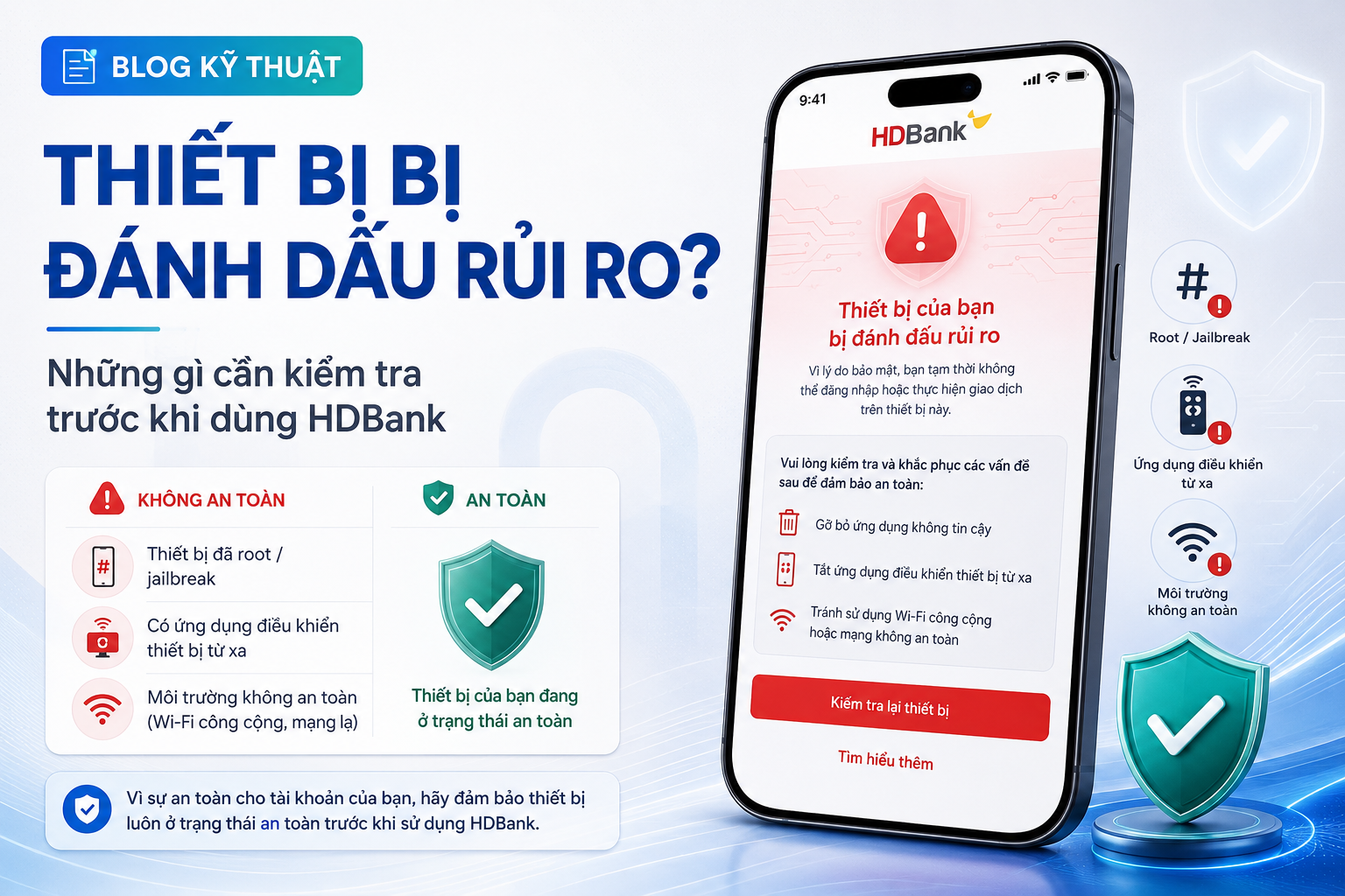 HDBank không cho Mobile Banking hoạt động trên điện thoại rủi ro: Nên kiểm tra gì trước?