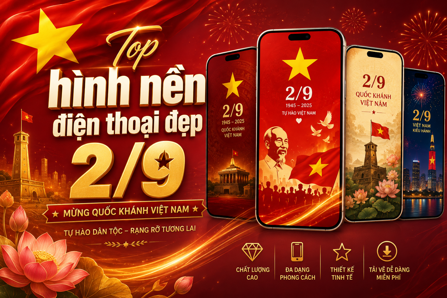 Hình nền điện thoại đẹp 2/9 – Bộ ảnh Quốc khánh Việt Nam ấn tượng
